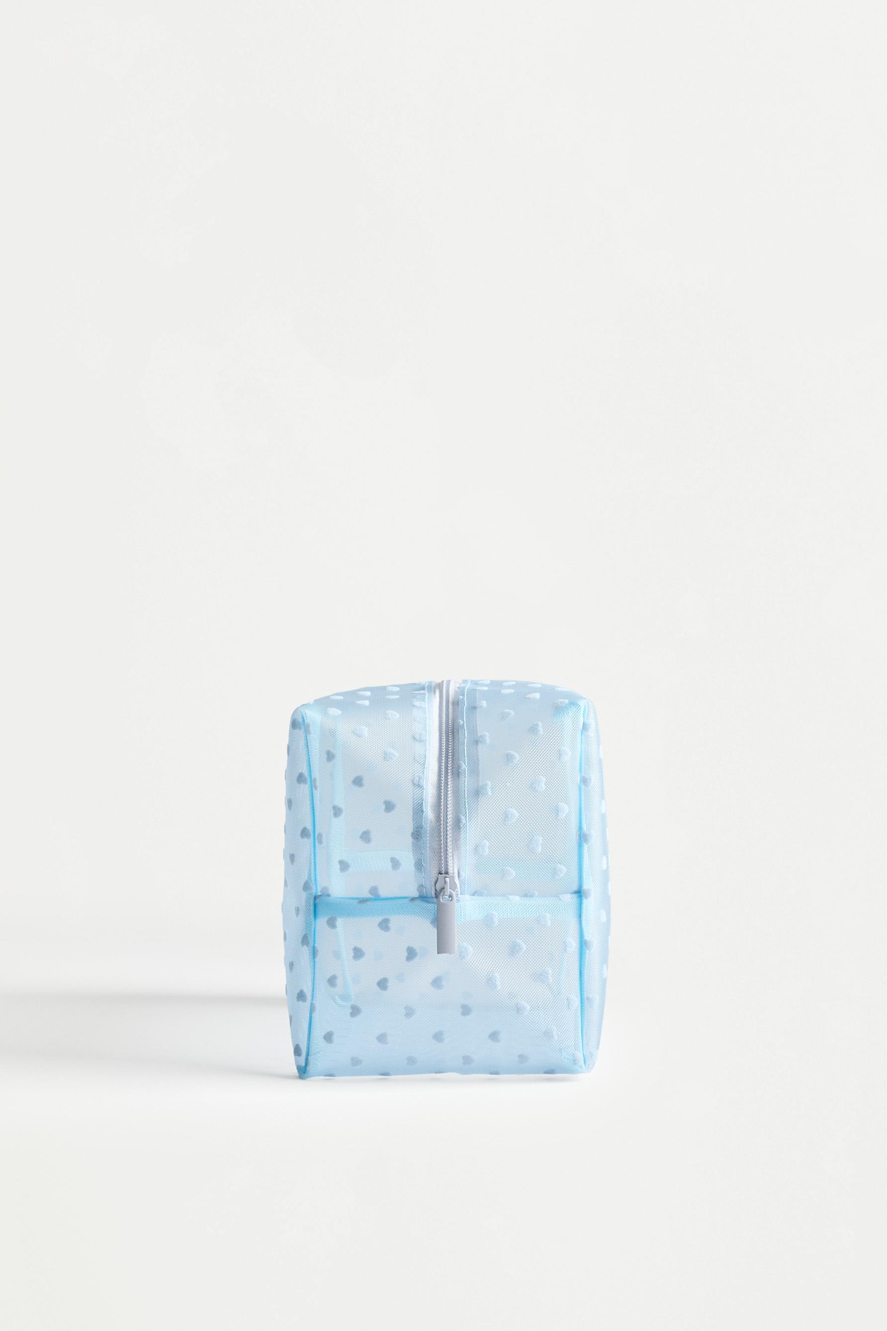 Large heart print toiletry bag — DEEP BLUE (alternate view)