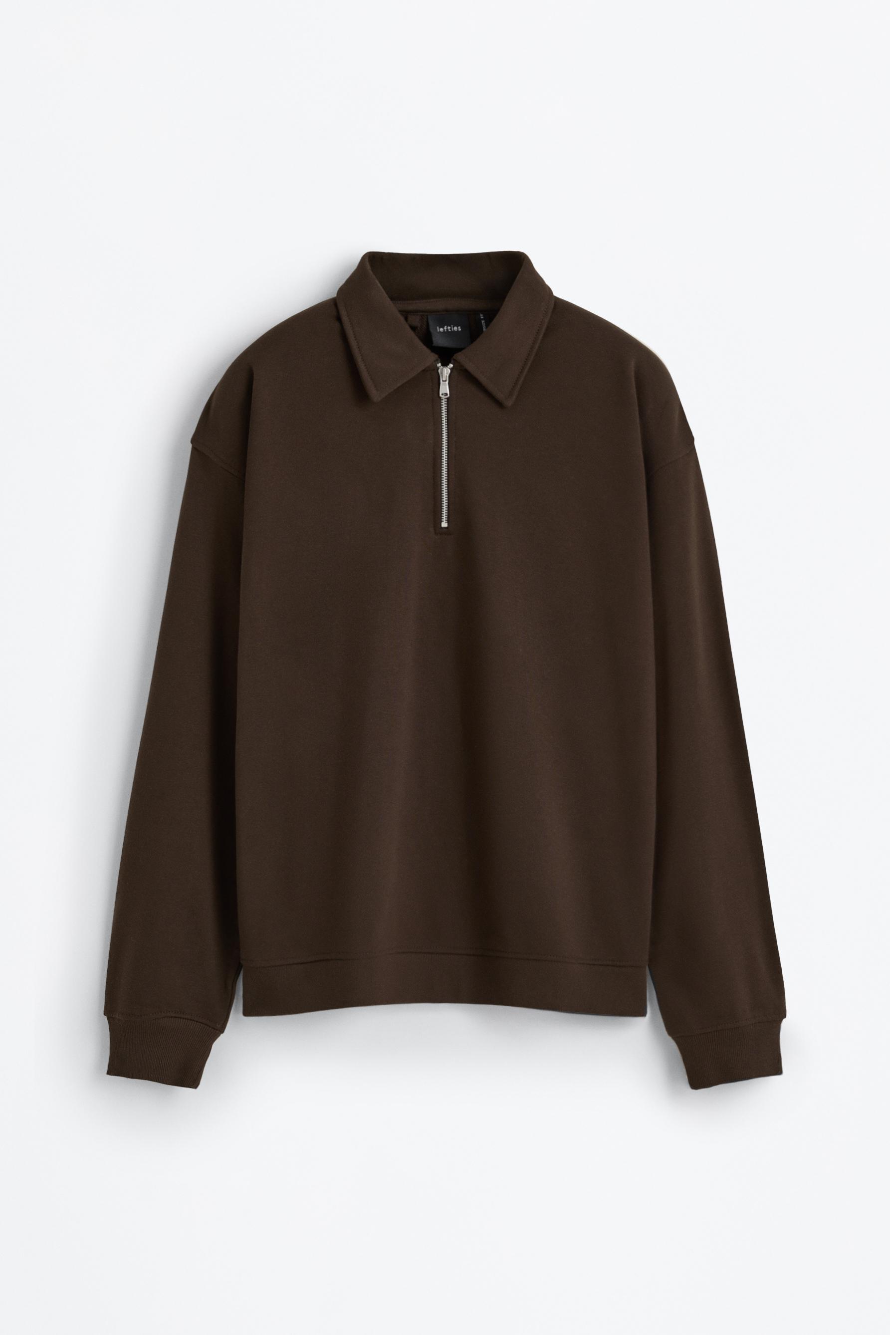 Sudadera cuello polo con cremallera