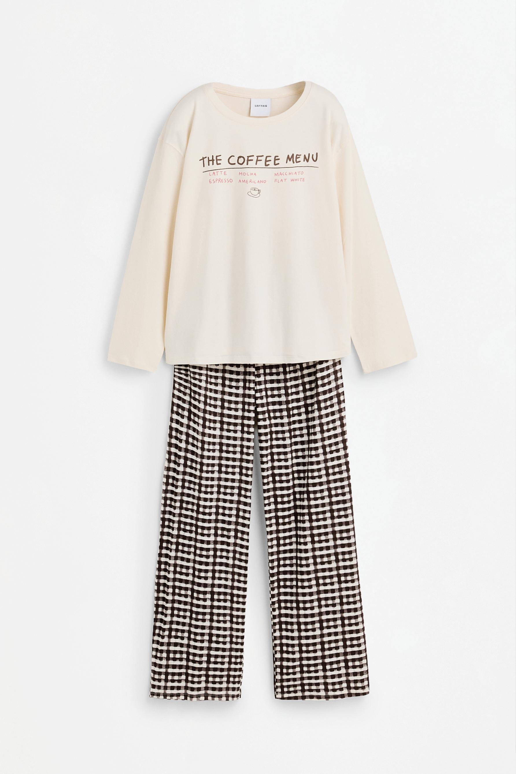 Long printed pyjamas — WHITE/WHITE