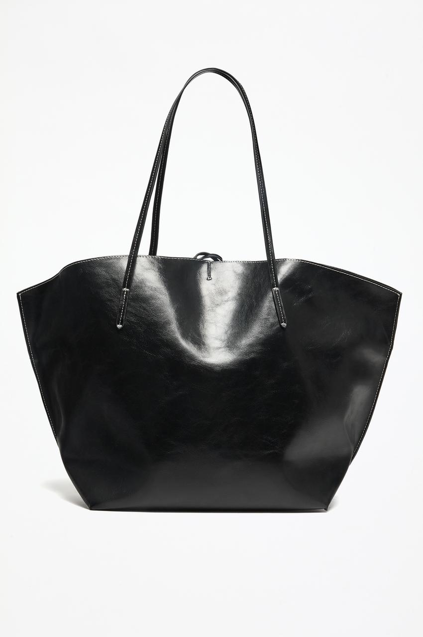 Bolso Shopper Bolso Negro Pelo Bolso Shopper Tachas Accesorios De