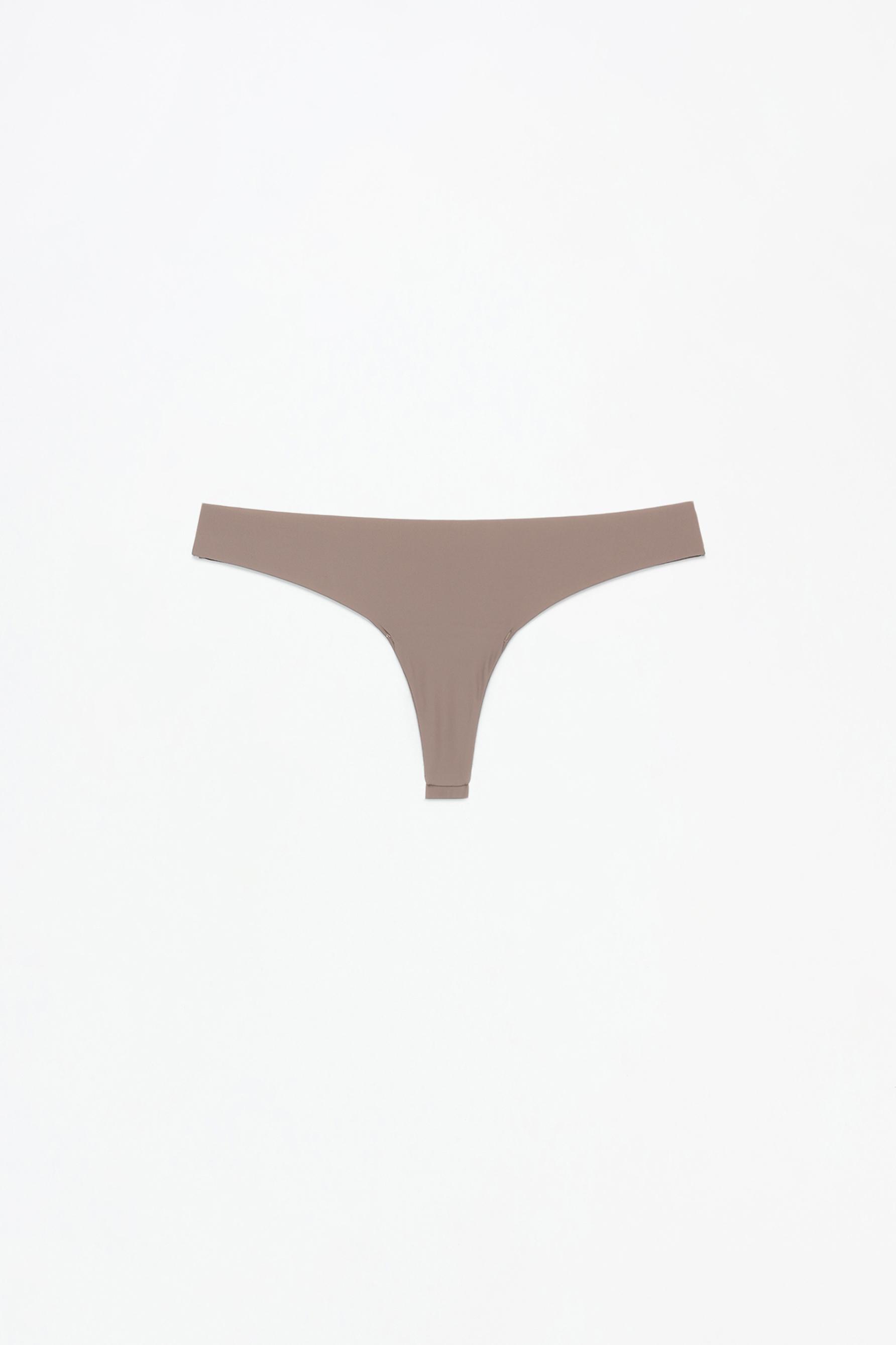 3-Pack of microfibre thongs — DARK BROWN
