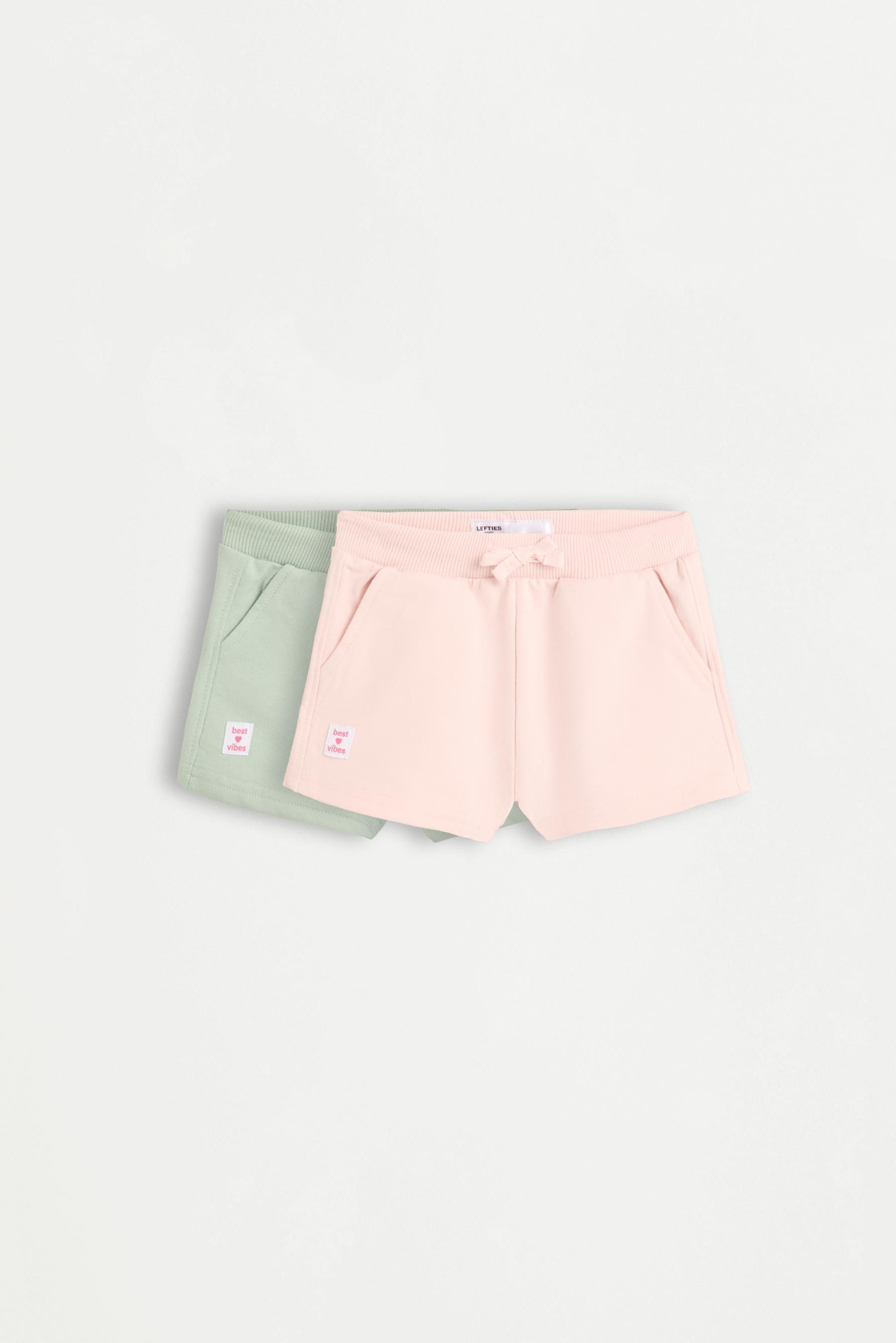 2-pack of plain shorts — PALE TURQUOISE
