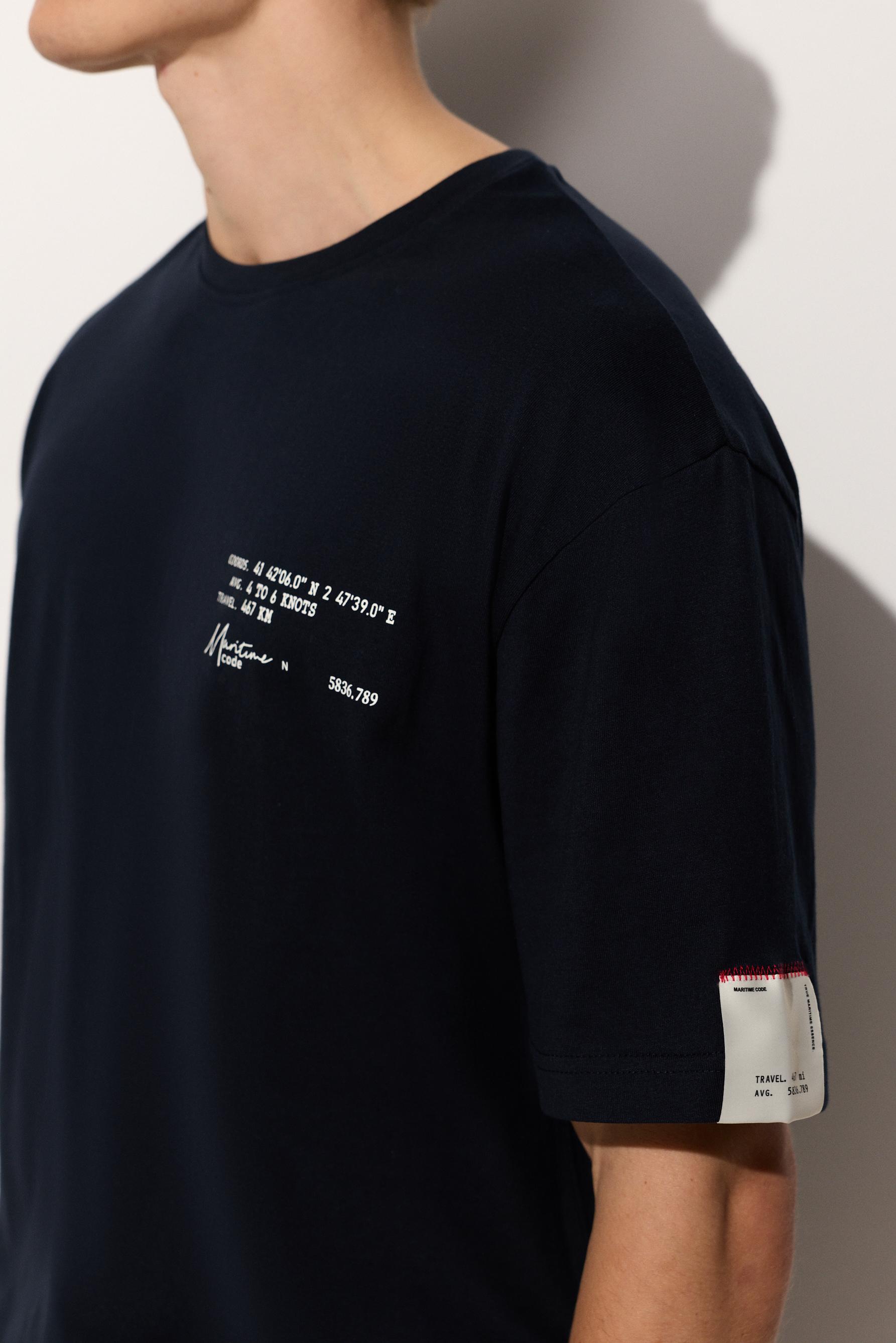 Printed T-shirt — DARK NAVY