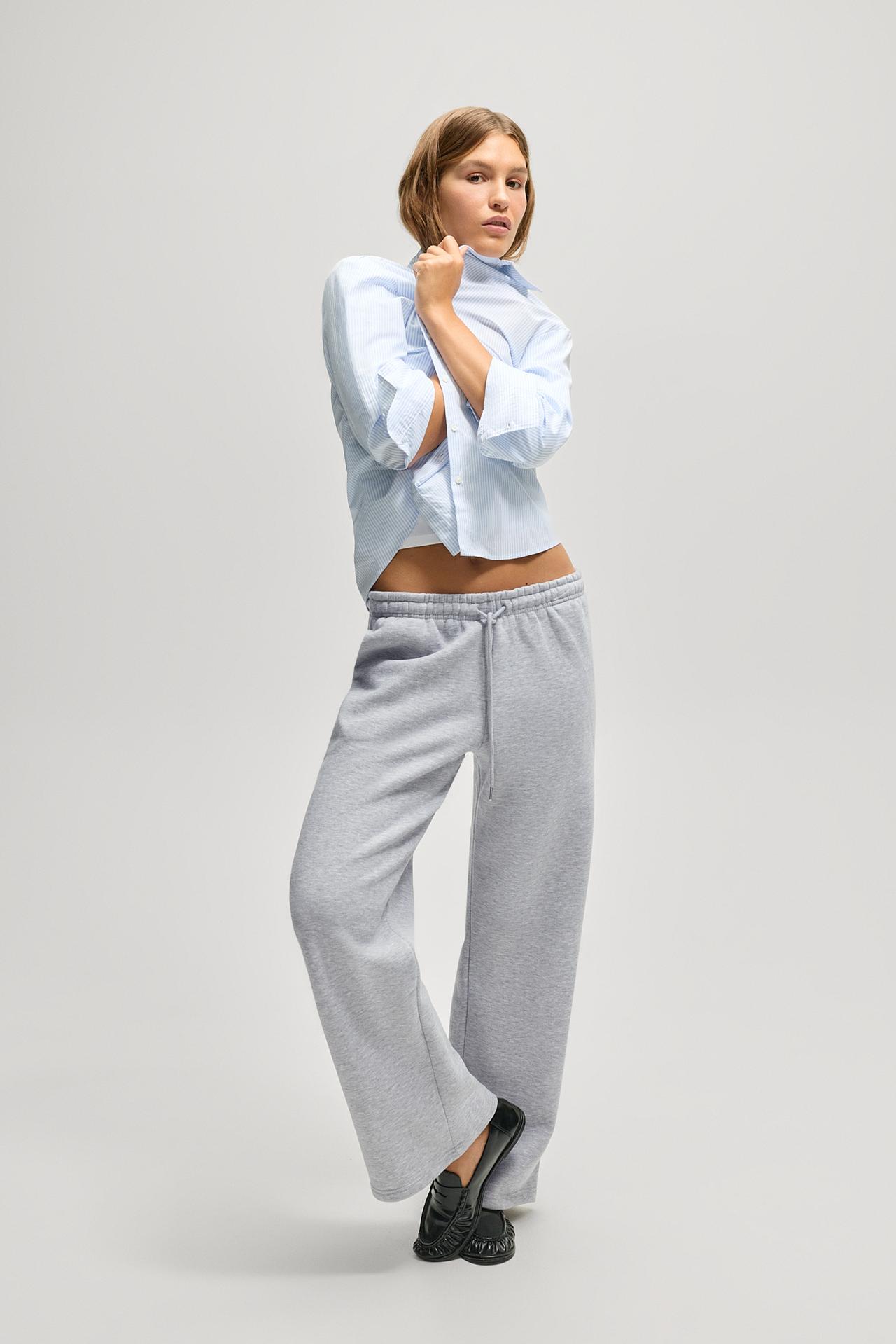 Basic straight tracksuit trousers — GREY MARL