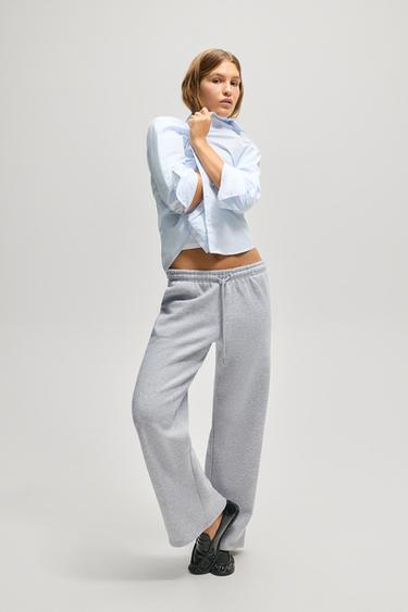 Basic straight tracksuit trousers — GREY MARL 1
