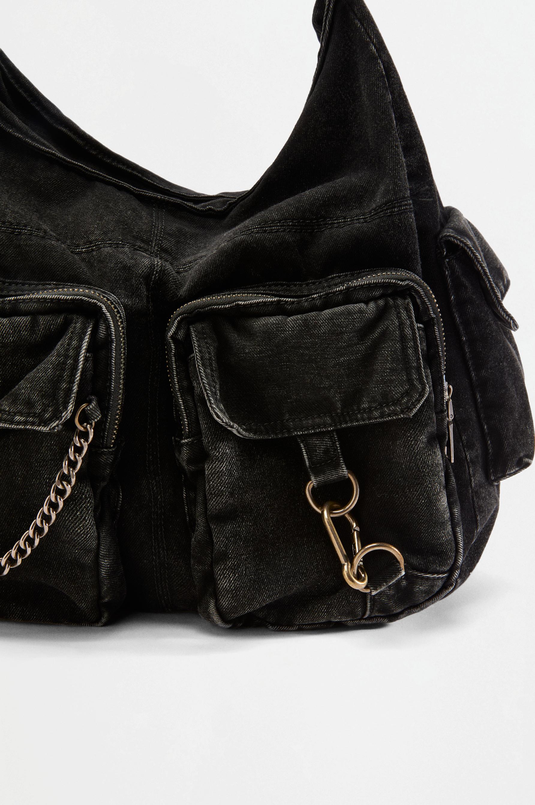 Denim crossbody bag — BLACK