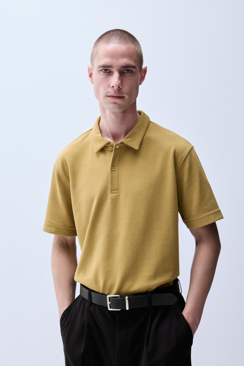 Textured polo shirt