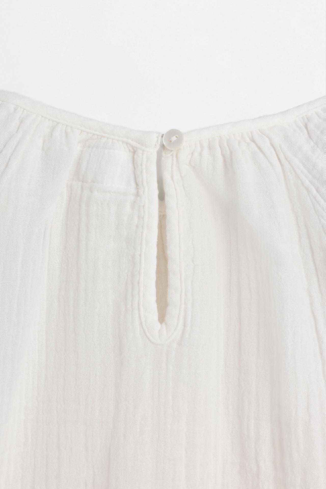 Textured embroidered blouse — OFF WHITE