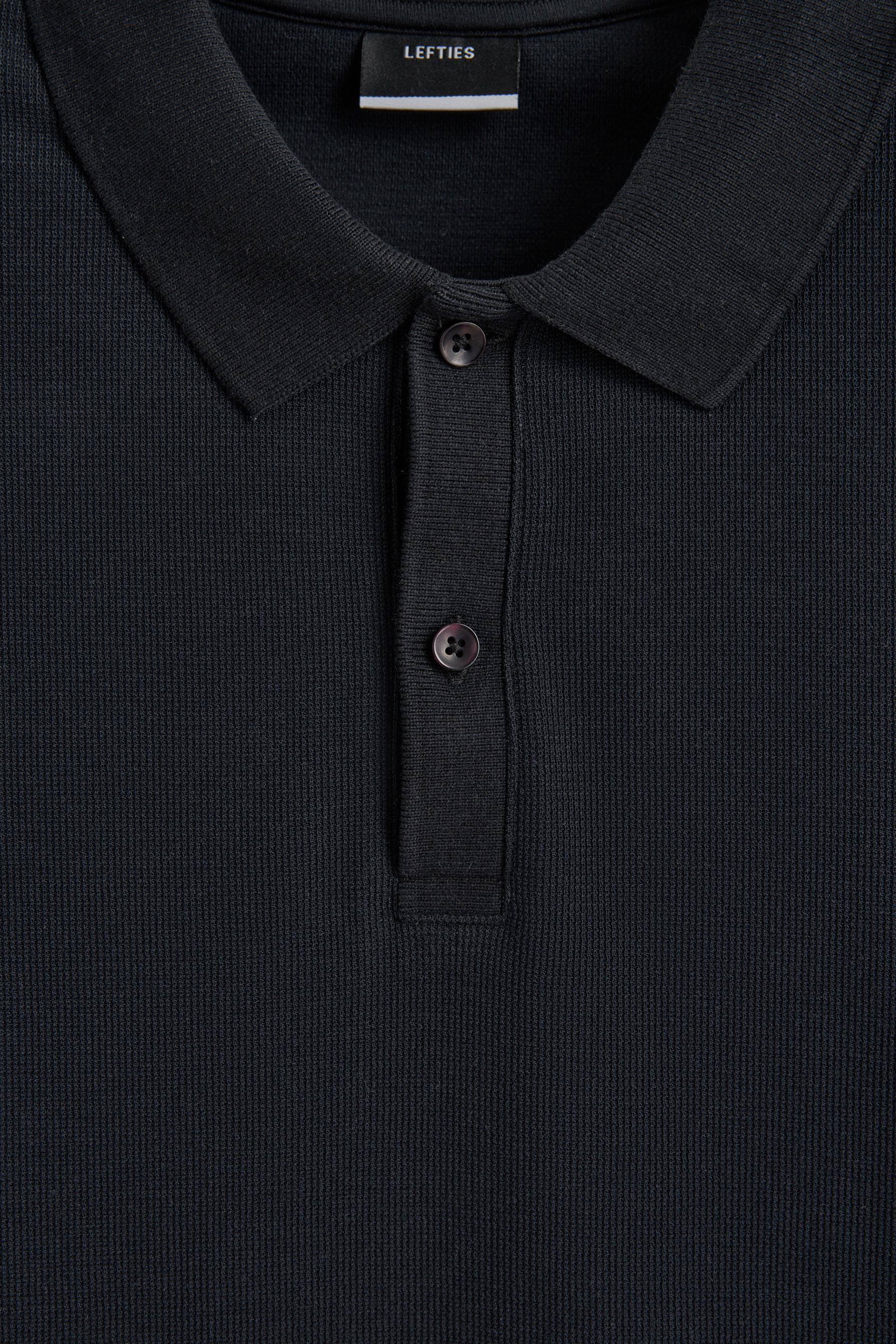 Basic textured polo shirt — NAVY