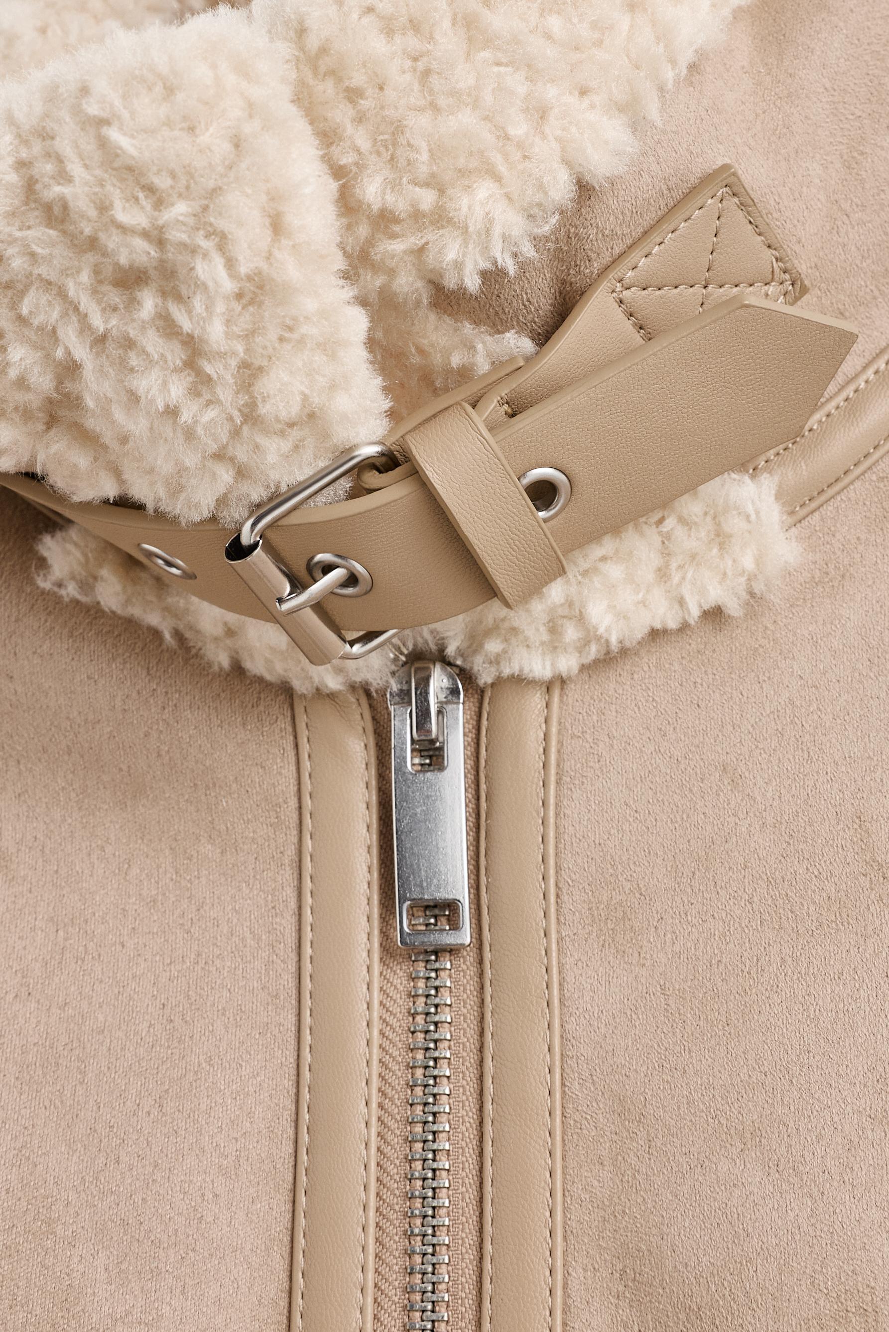 Short double-faced jacket — GREY/BEIGE