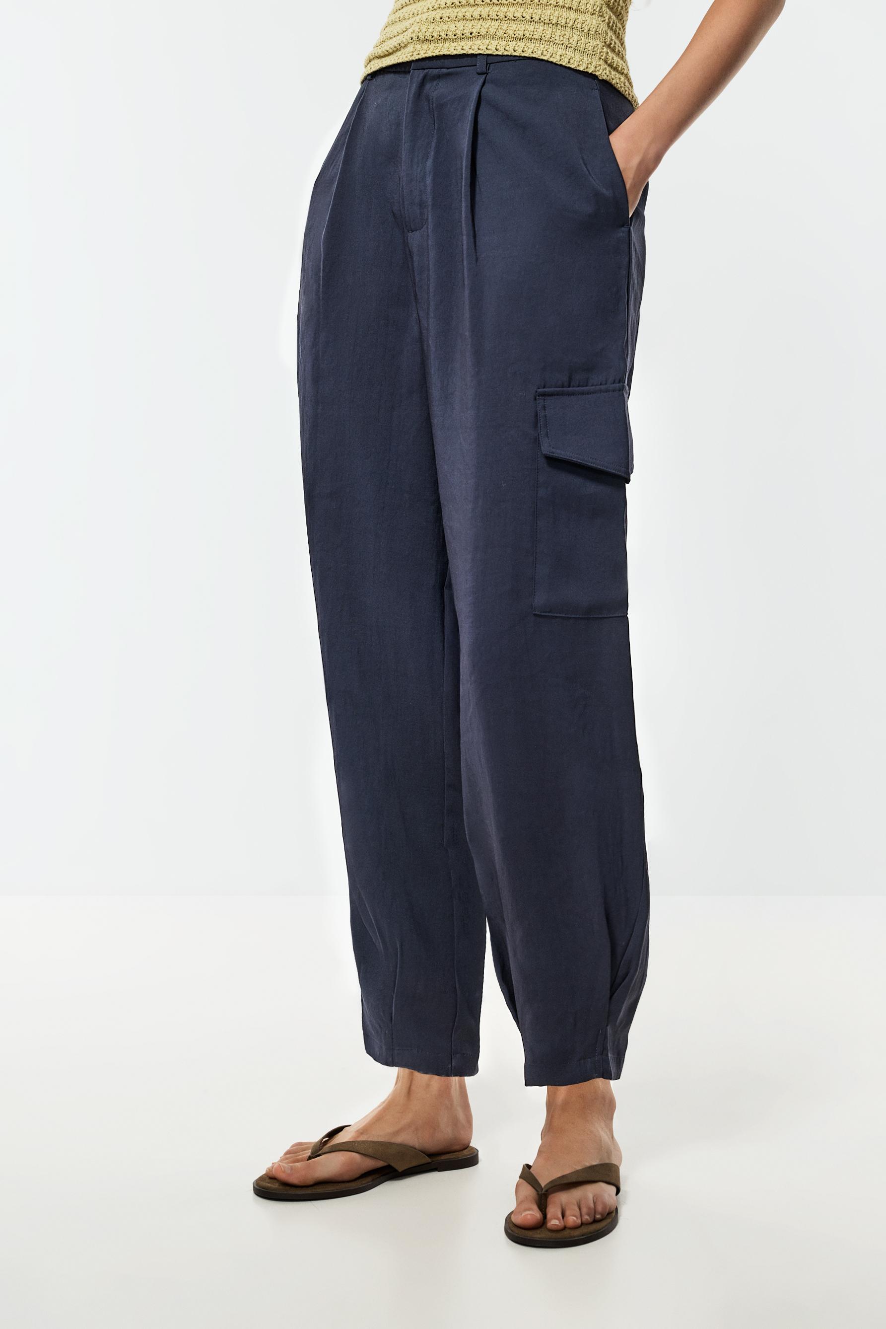 Cargo trousers with fitted hem — NAVY