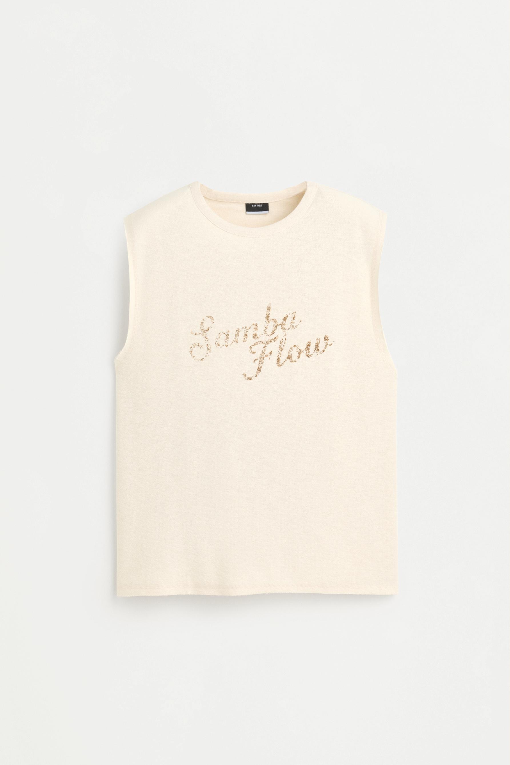 Printed sleeveless T-shirt — VANILLA