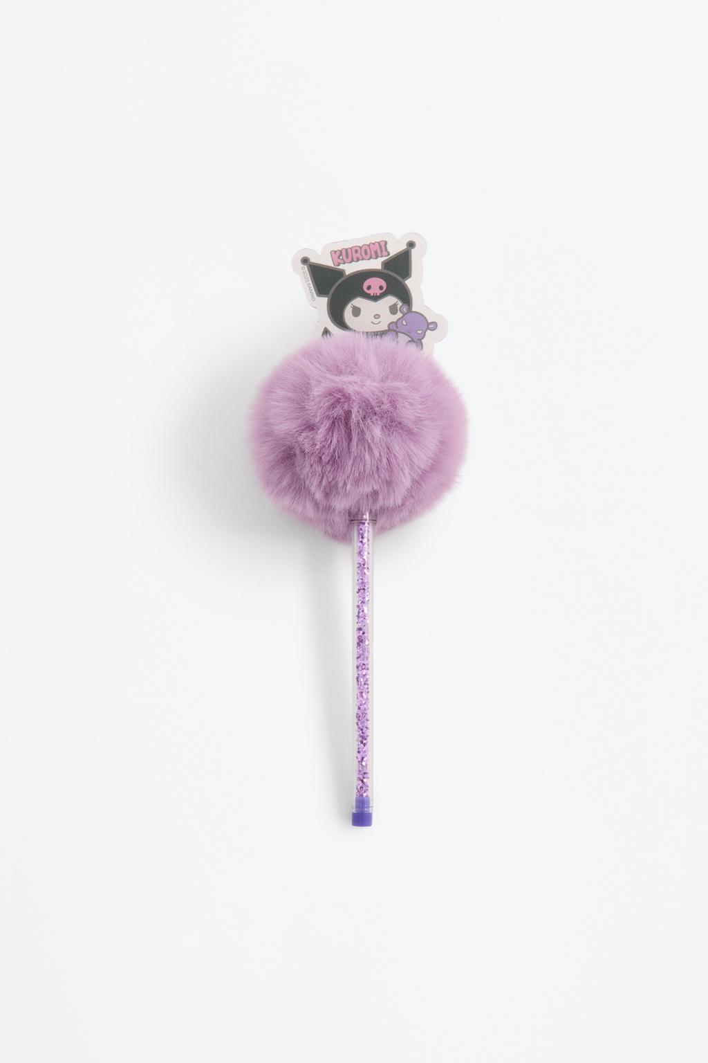 Bolígrafo Kuromi Hello Kitty ©SANRIO pompón