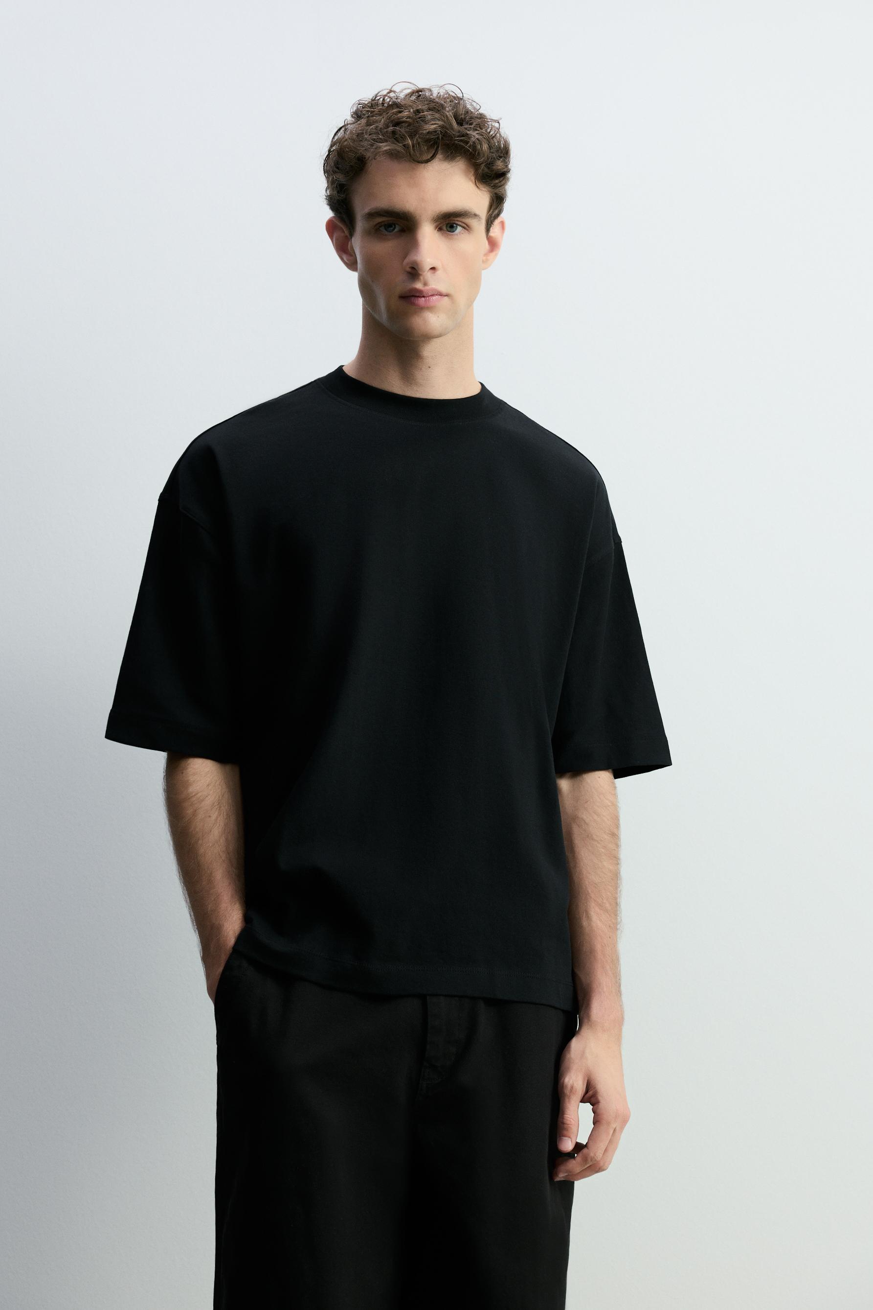 Oversize boxy fit T-shirt — BLACK