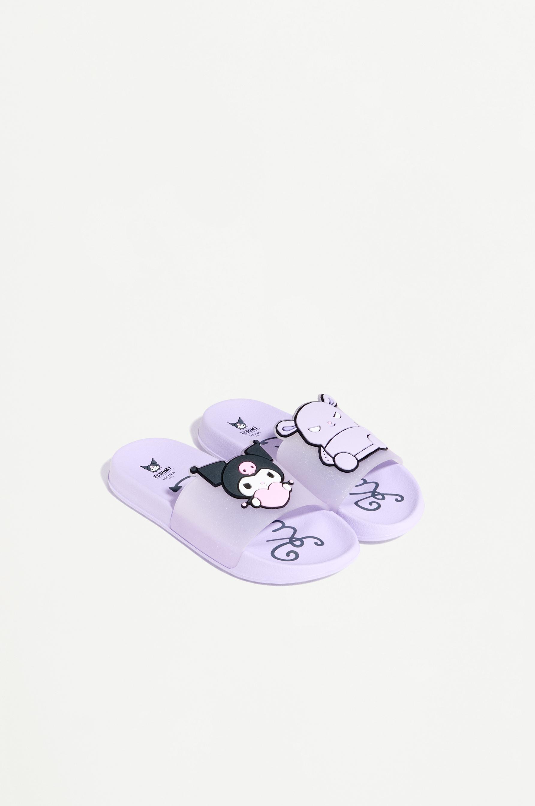 KUROMI ©SANRIO SLIDE SANDALS — MAUVE