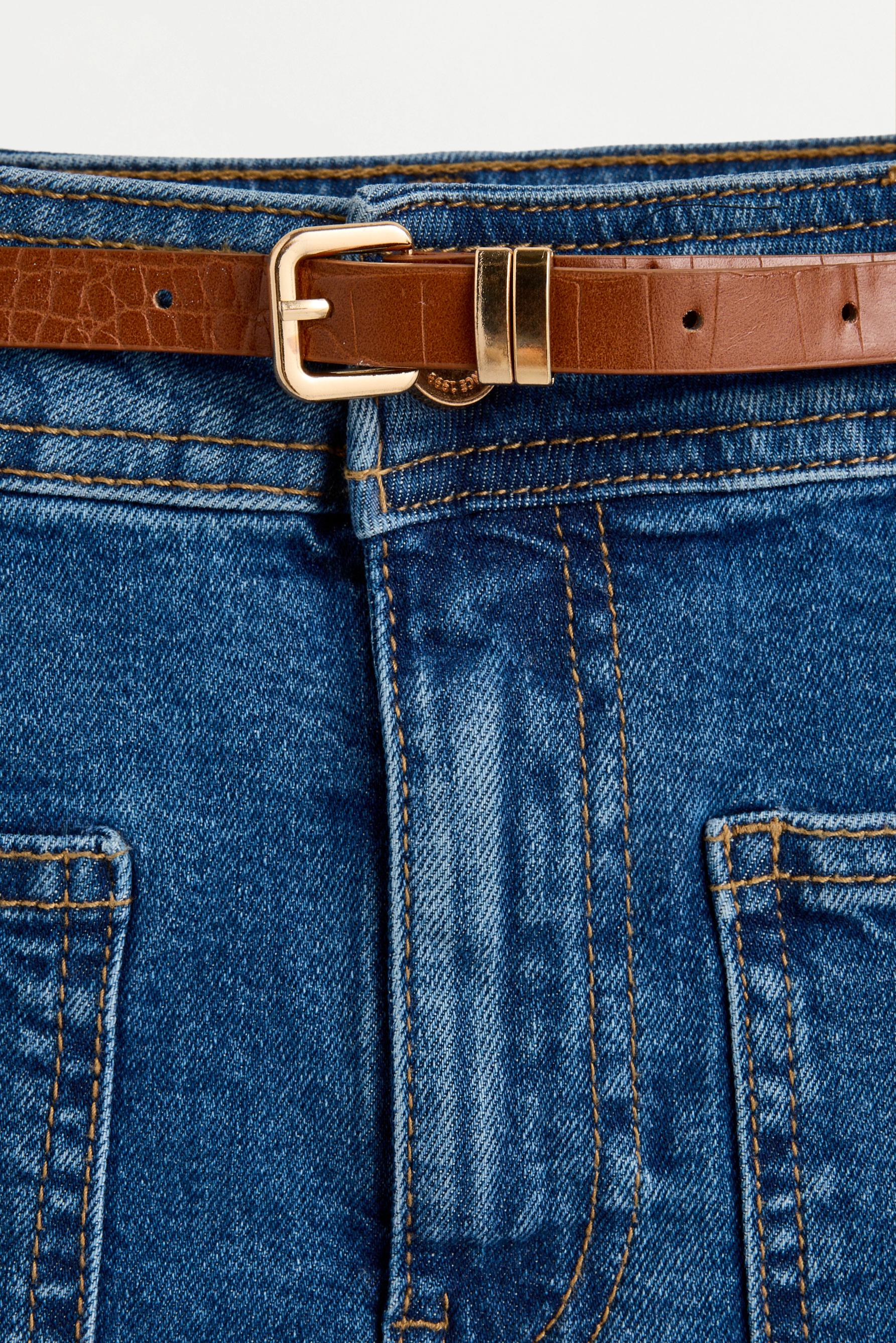 Bermuda shorts with belt — PALE INDIGO