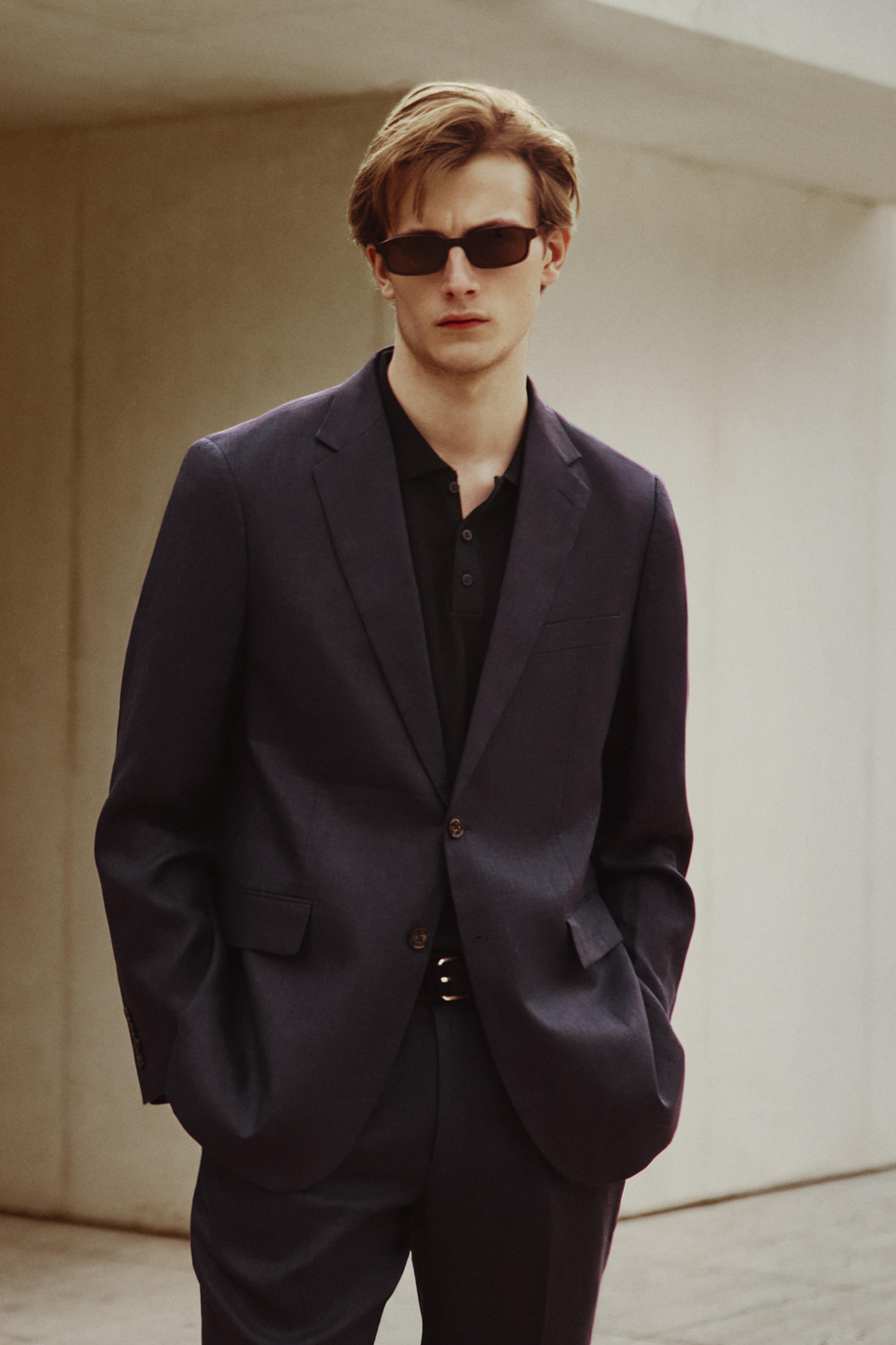 100% linen suit blazer — NAVY
