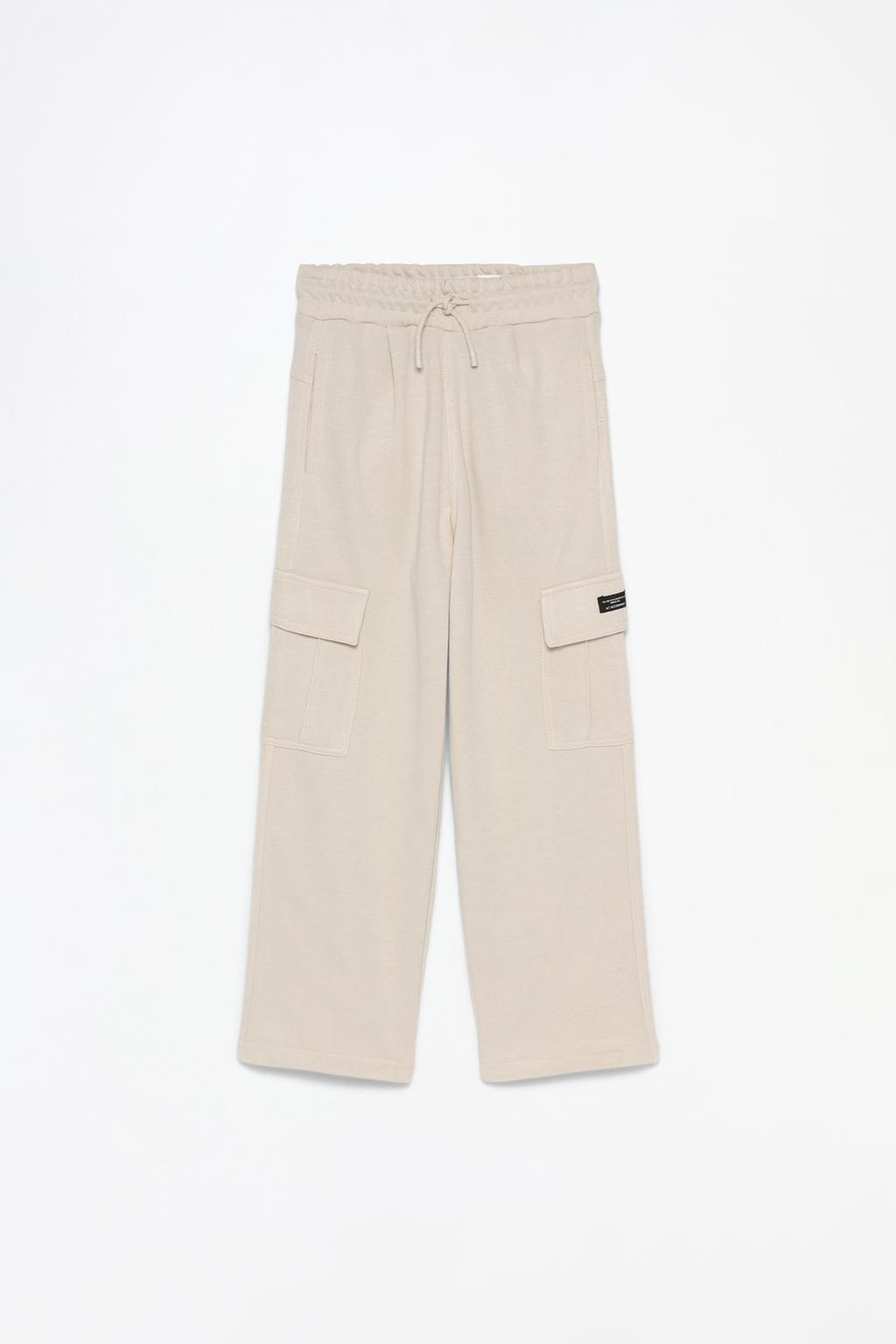 Plush cargo jogger trousers