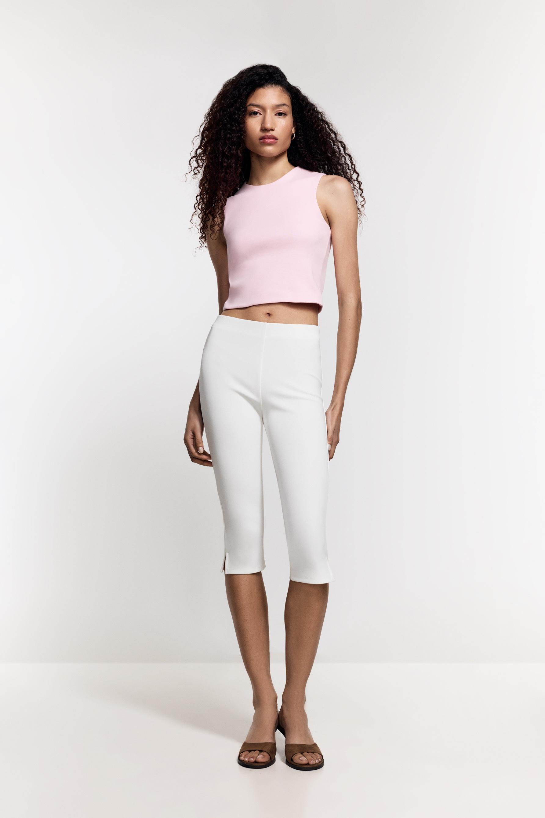 Cropped ribbed T-shirt — PINK
