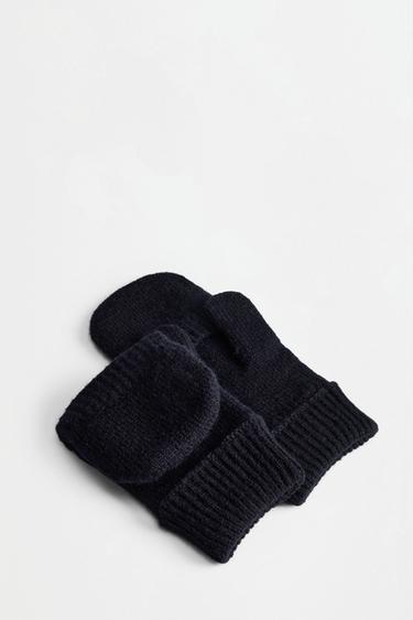 Braided knit mittens — BLACK 3