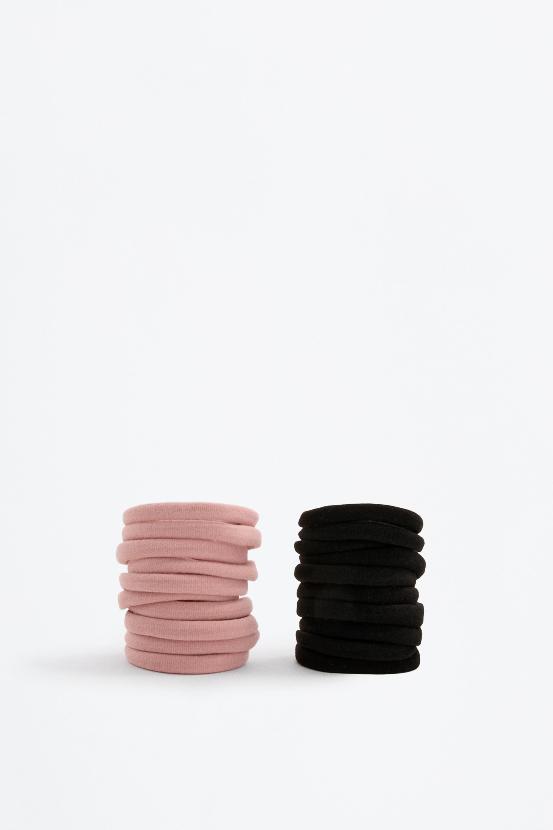 20-pack of elastic hair ties — BLACK