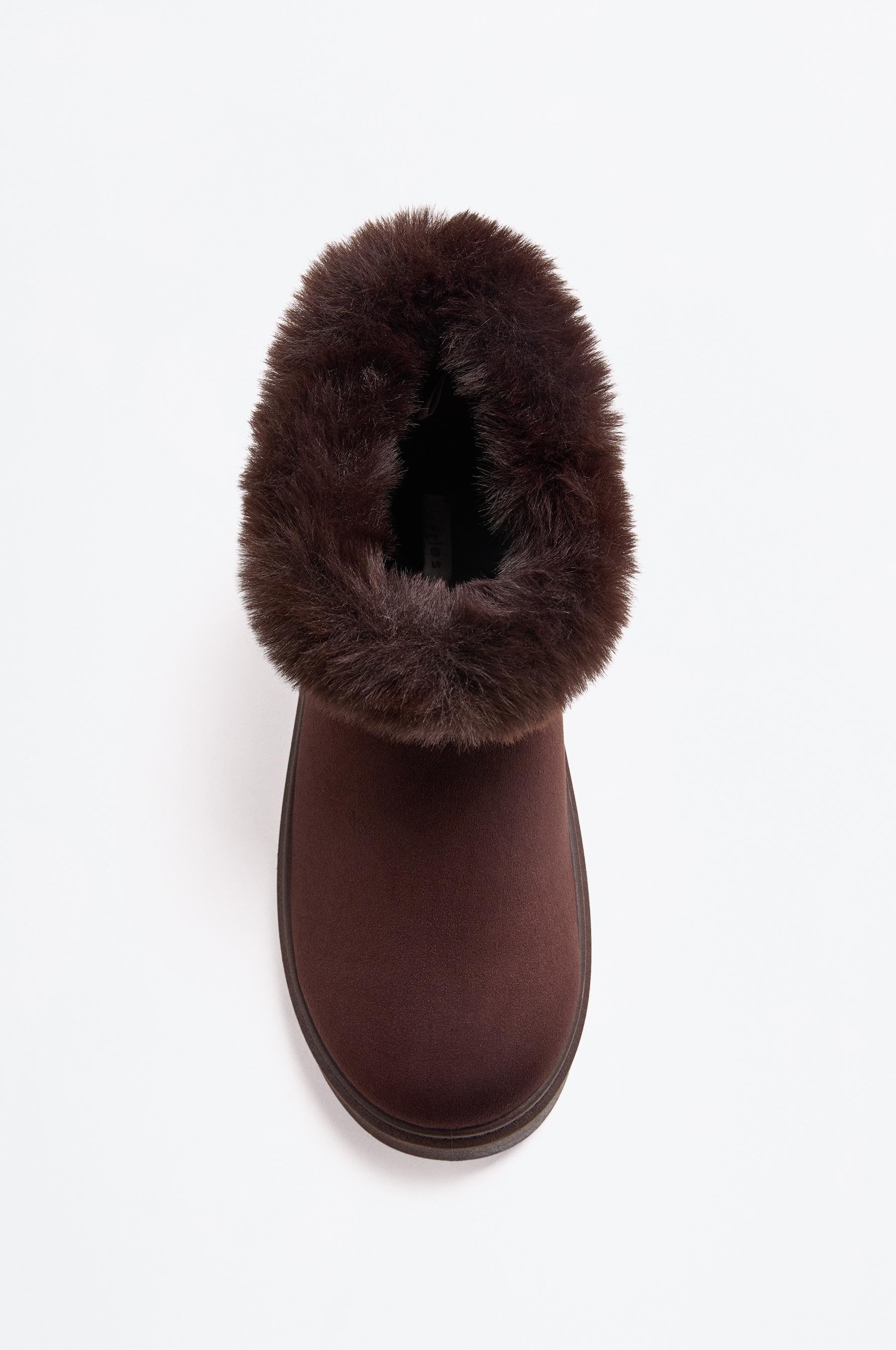 Lined fur ankle boots — BROWN