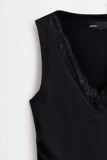 Lace V-neck bodysuit — BLACK 7