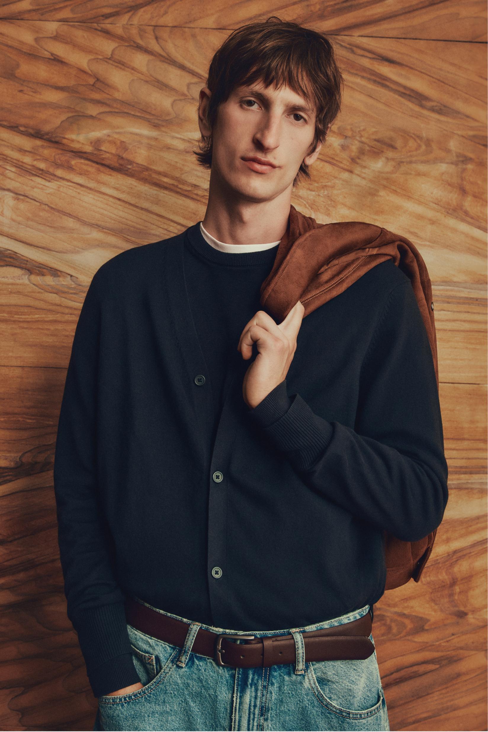 Basic cardigan — NAVY