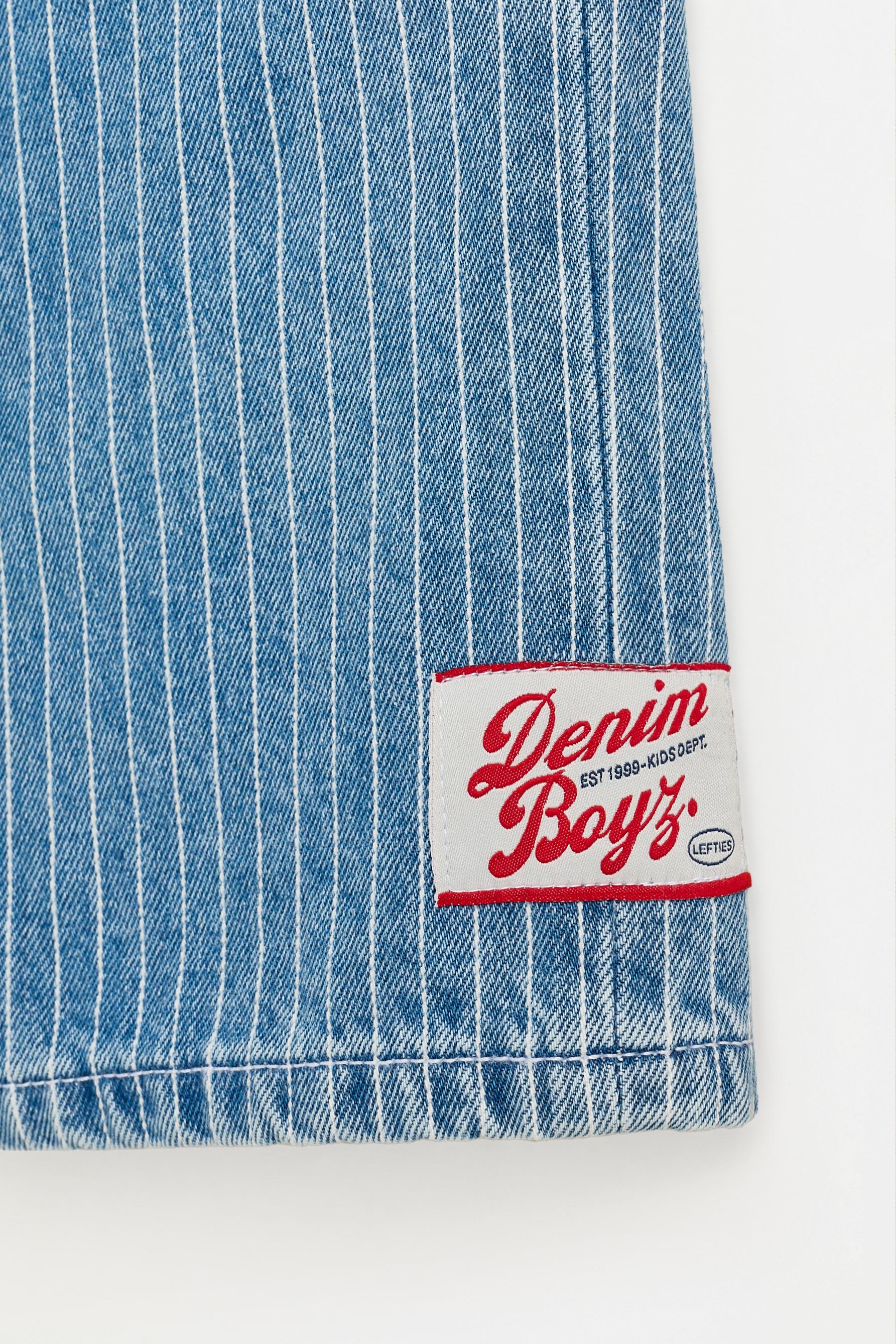 Striped denim Bermuda shorts — PALE INDIGO