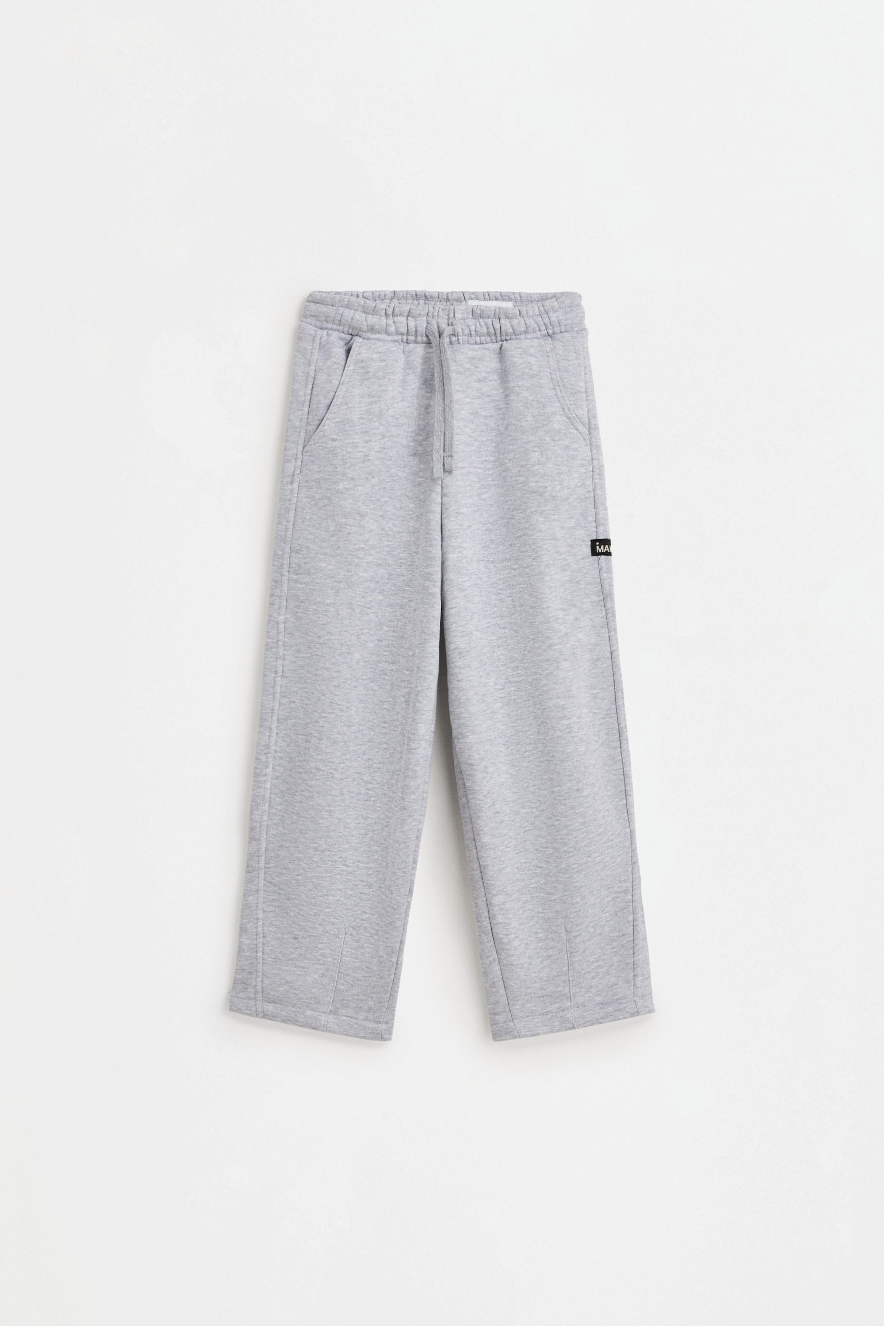 Plush barrel fit trousers — GREY MARL