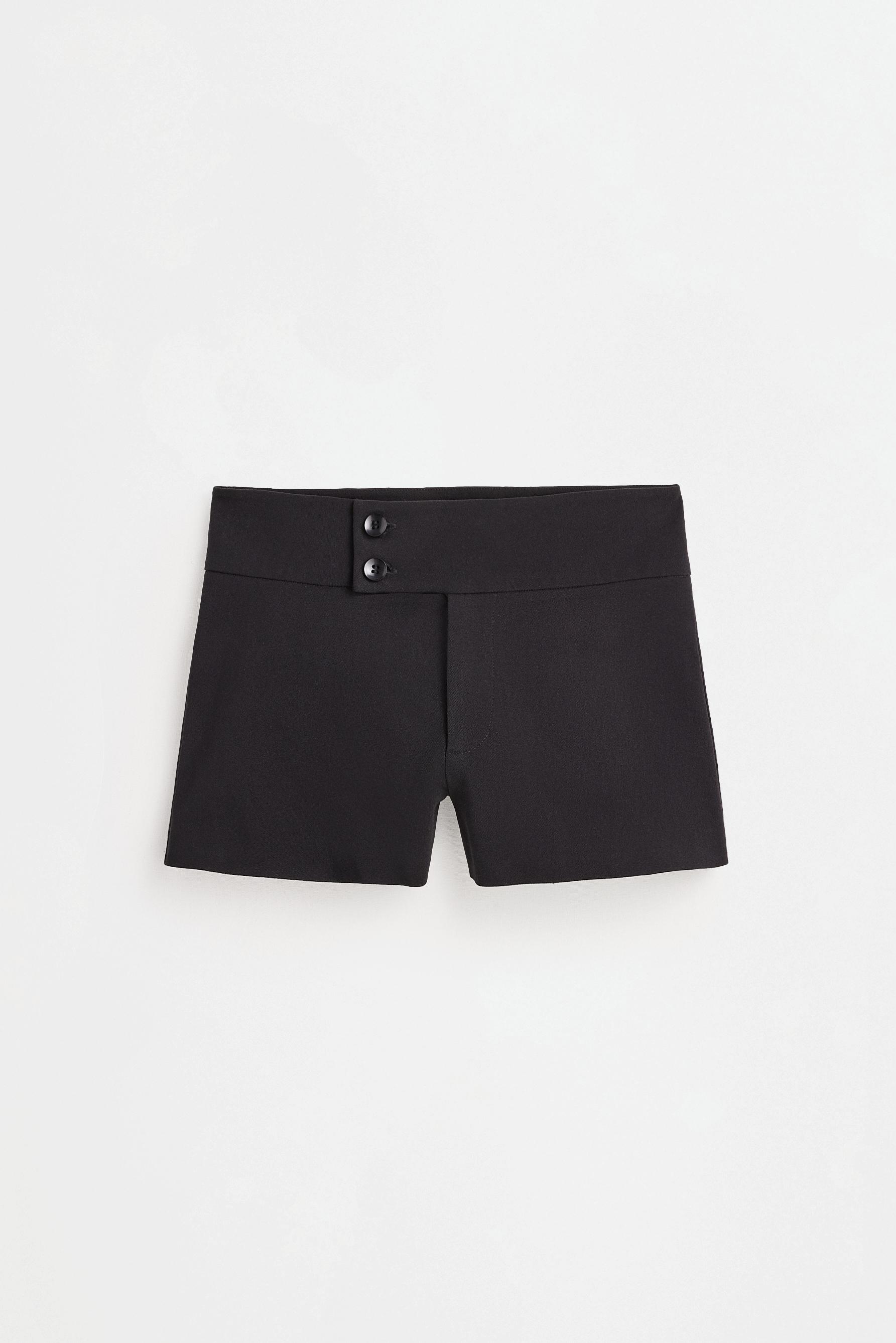 Wide waistband shorts — BLACK