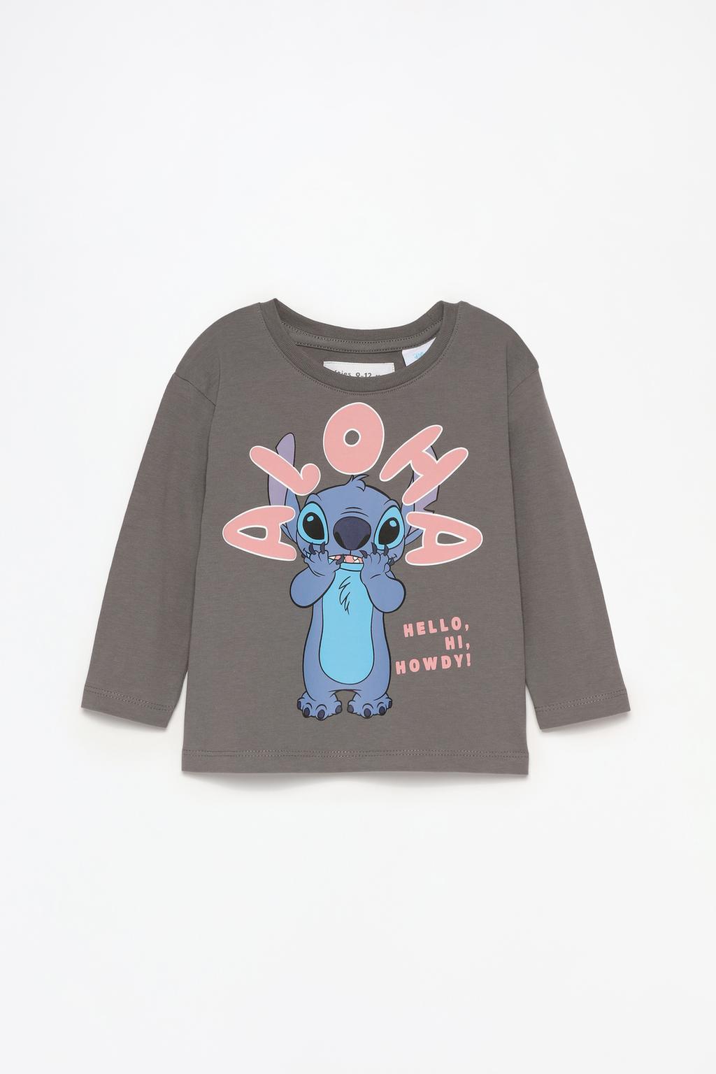 Stitch ©Disney T-shirt with rubberised slogan