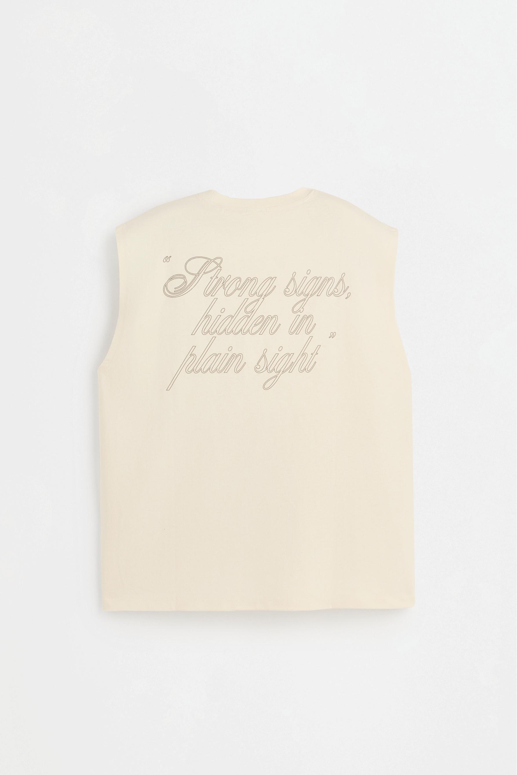 Sleeveless printed T-shirt — VANILLA