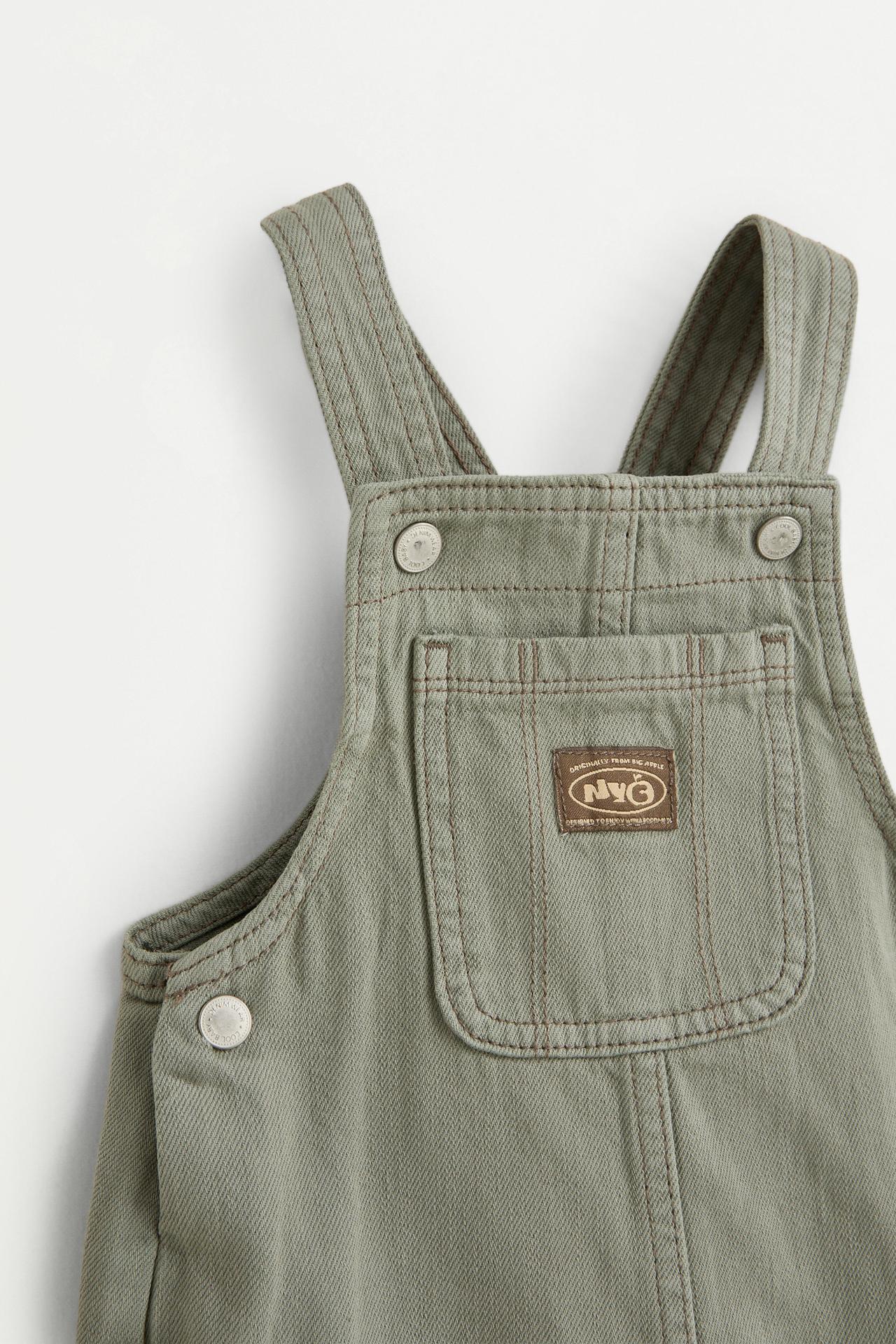 Short denim dungarees — KHAKI