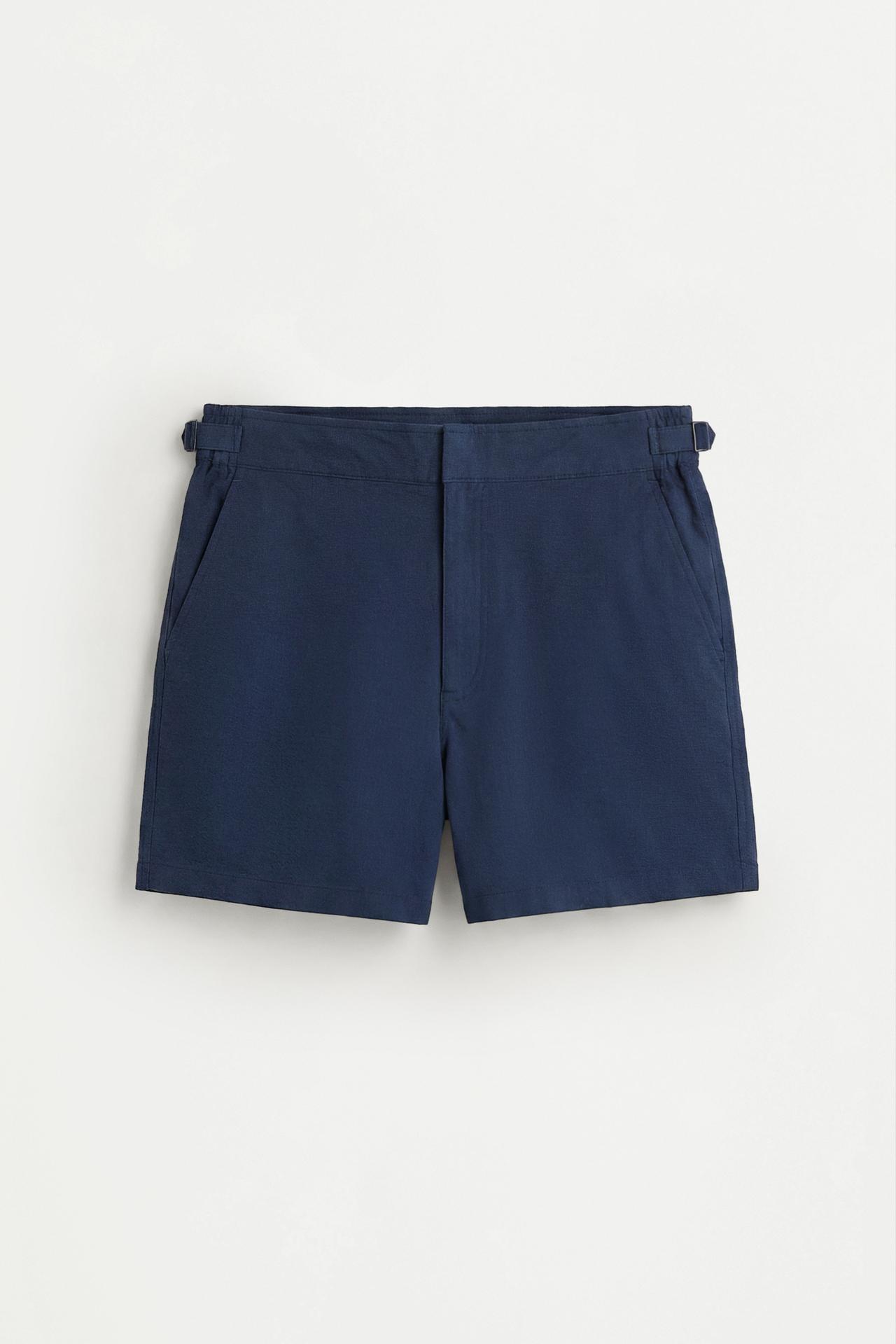 Short swim trunks with buckles — NAVY