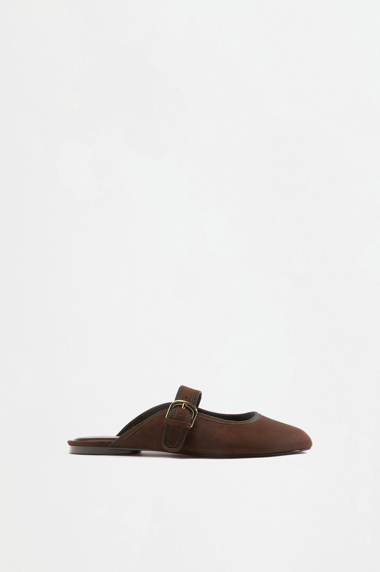 Backless ballet flats — BROWN