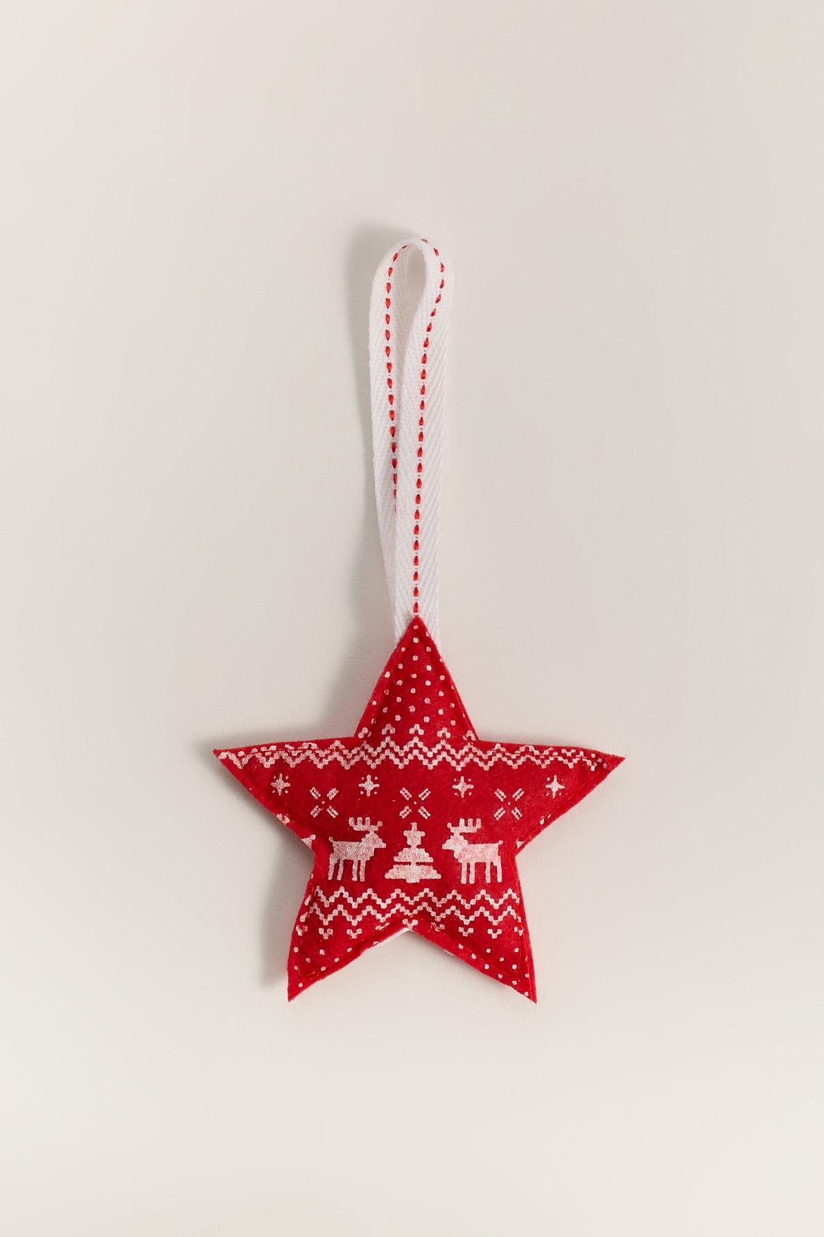 Enfeite de árvore estrela 9cm