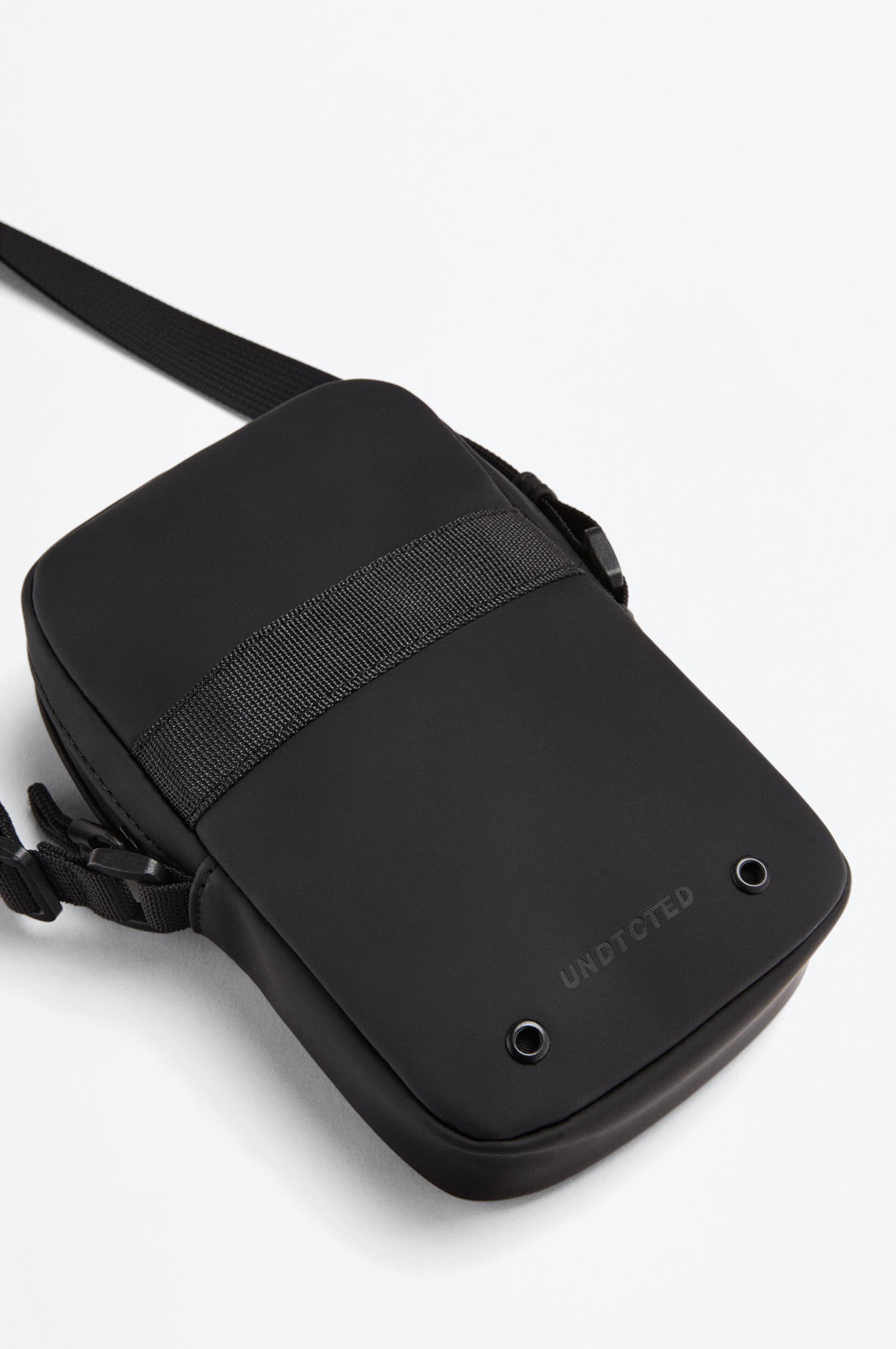 Rubberized crossbody bag — BLACK