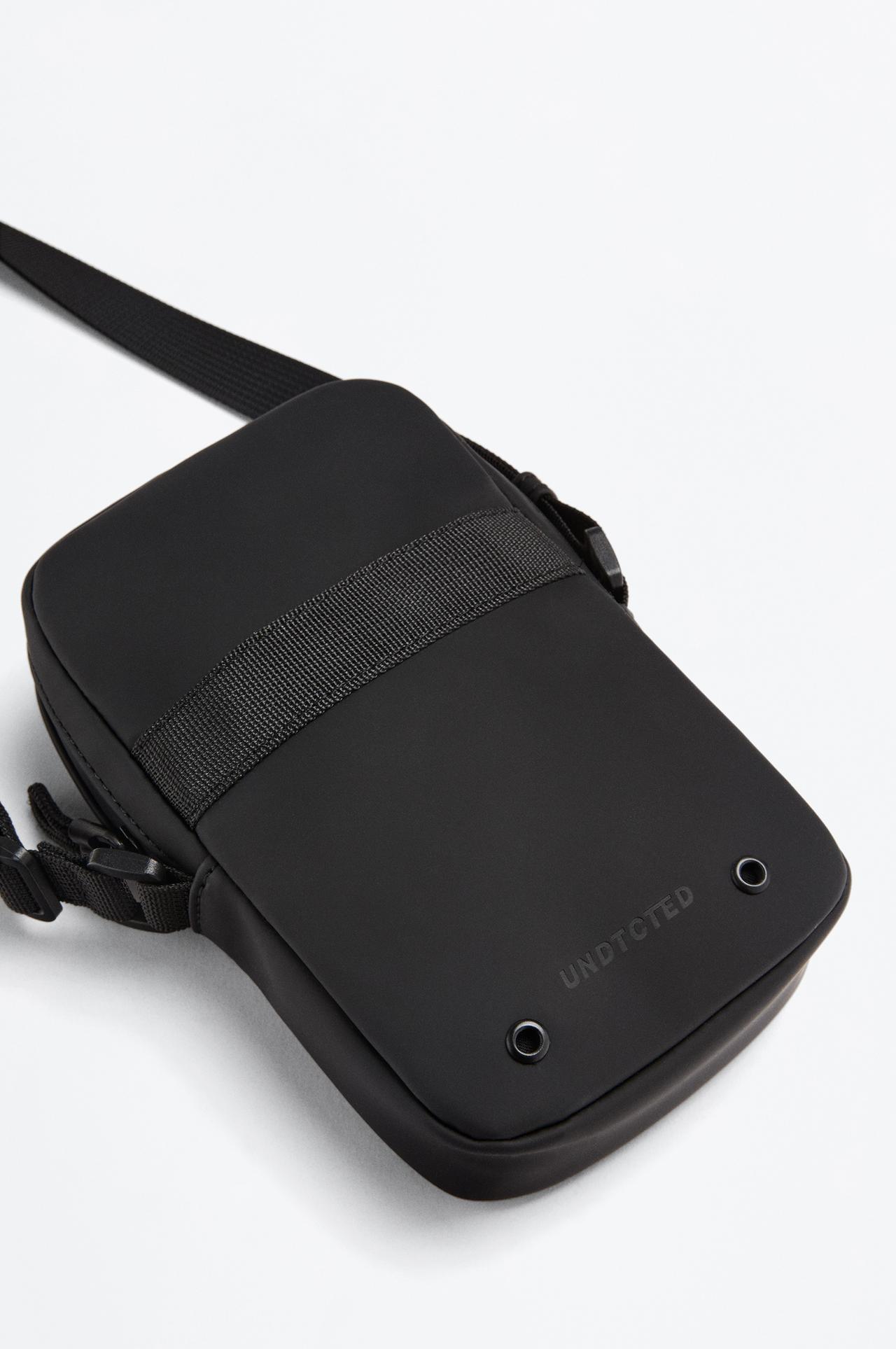 Rubberized crossbody bag — BLACK