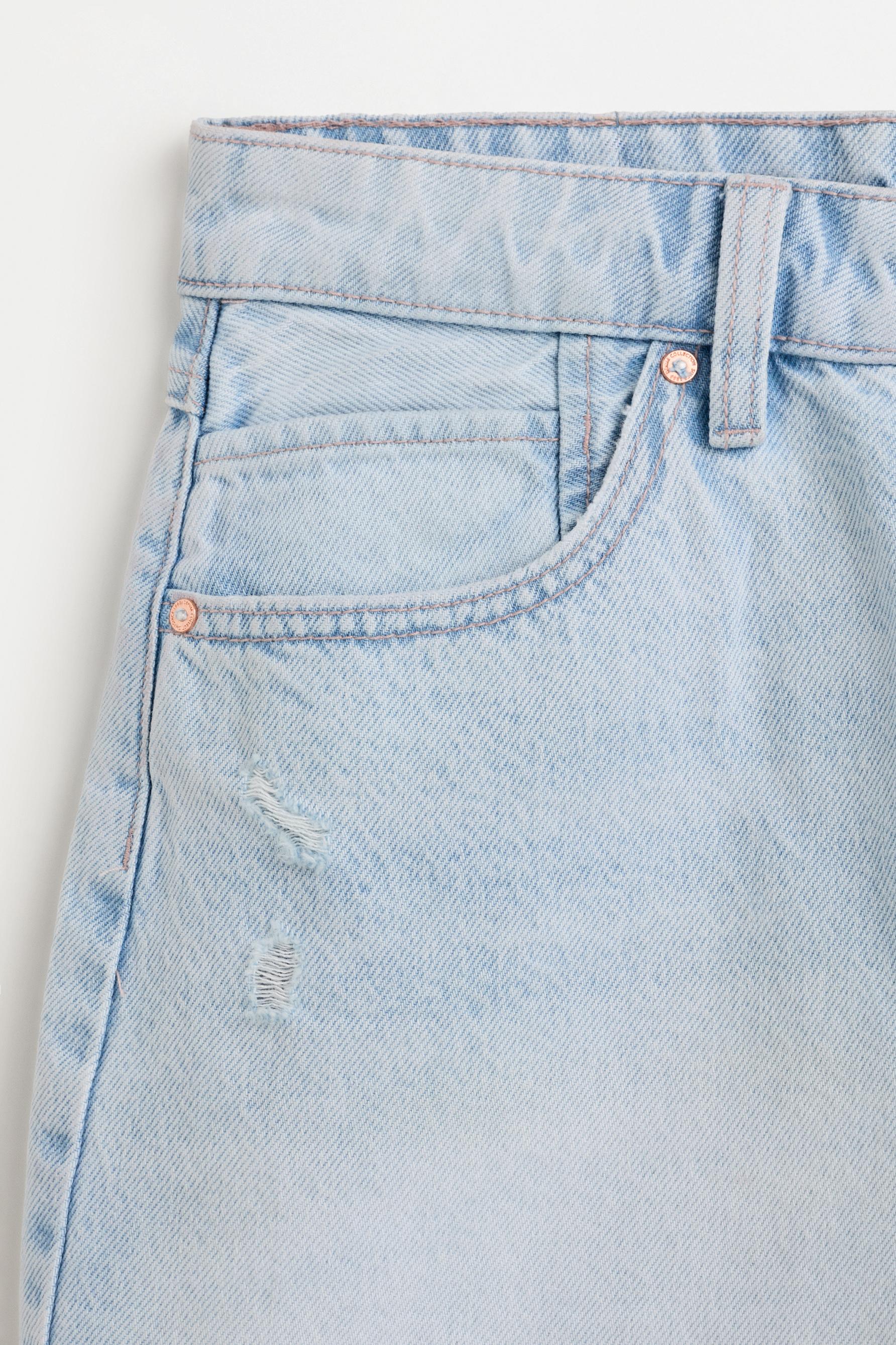 Distressed denim Bermuda shorts — DARK TURQUOISE
