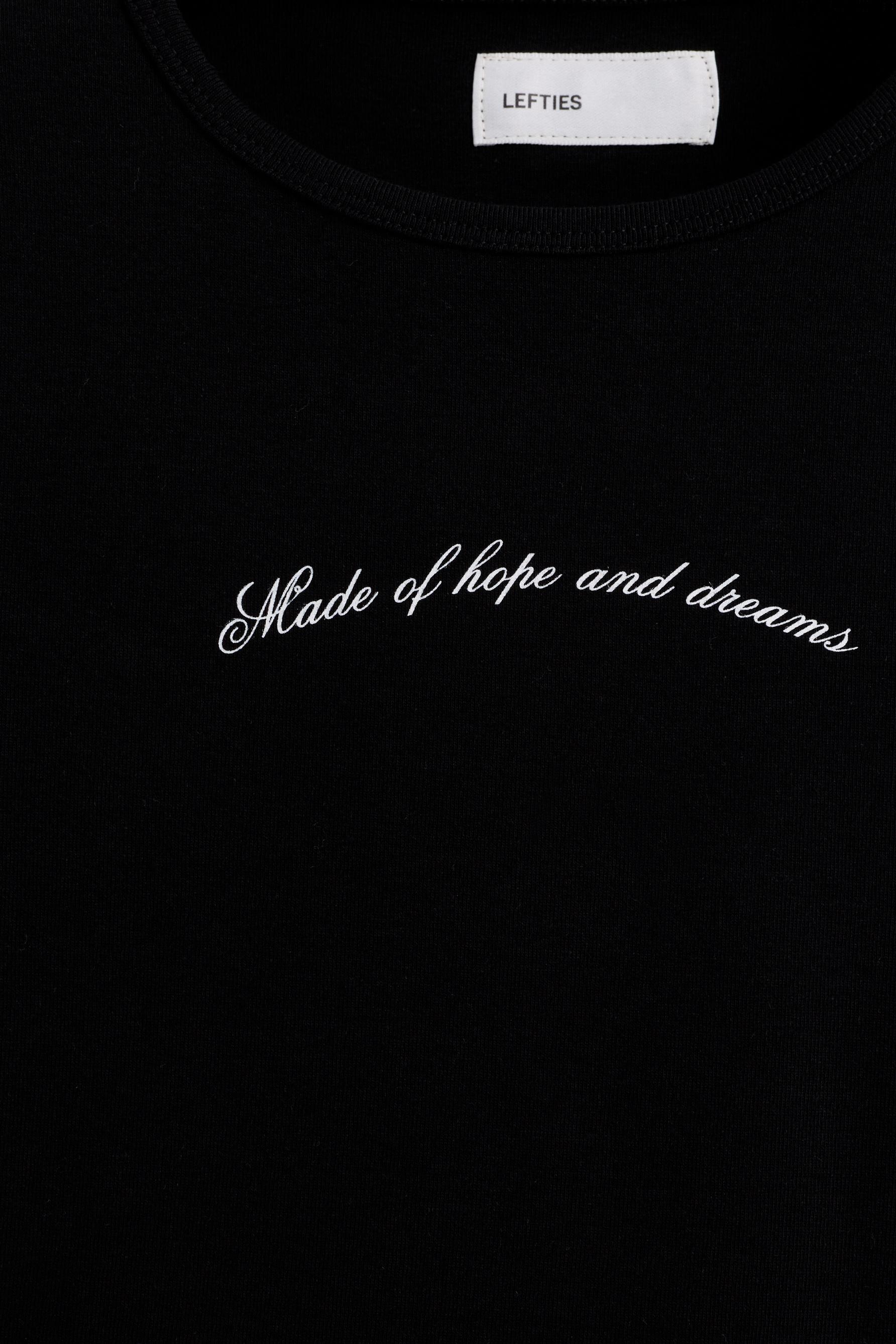 Printed Cropped T-Shirt — BLACK