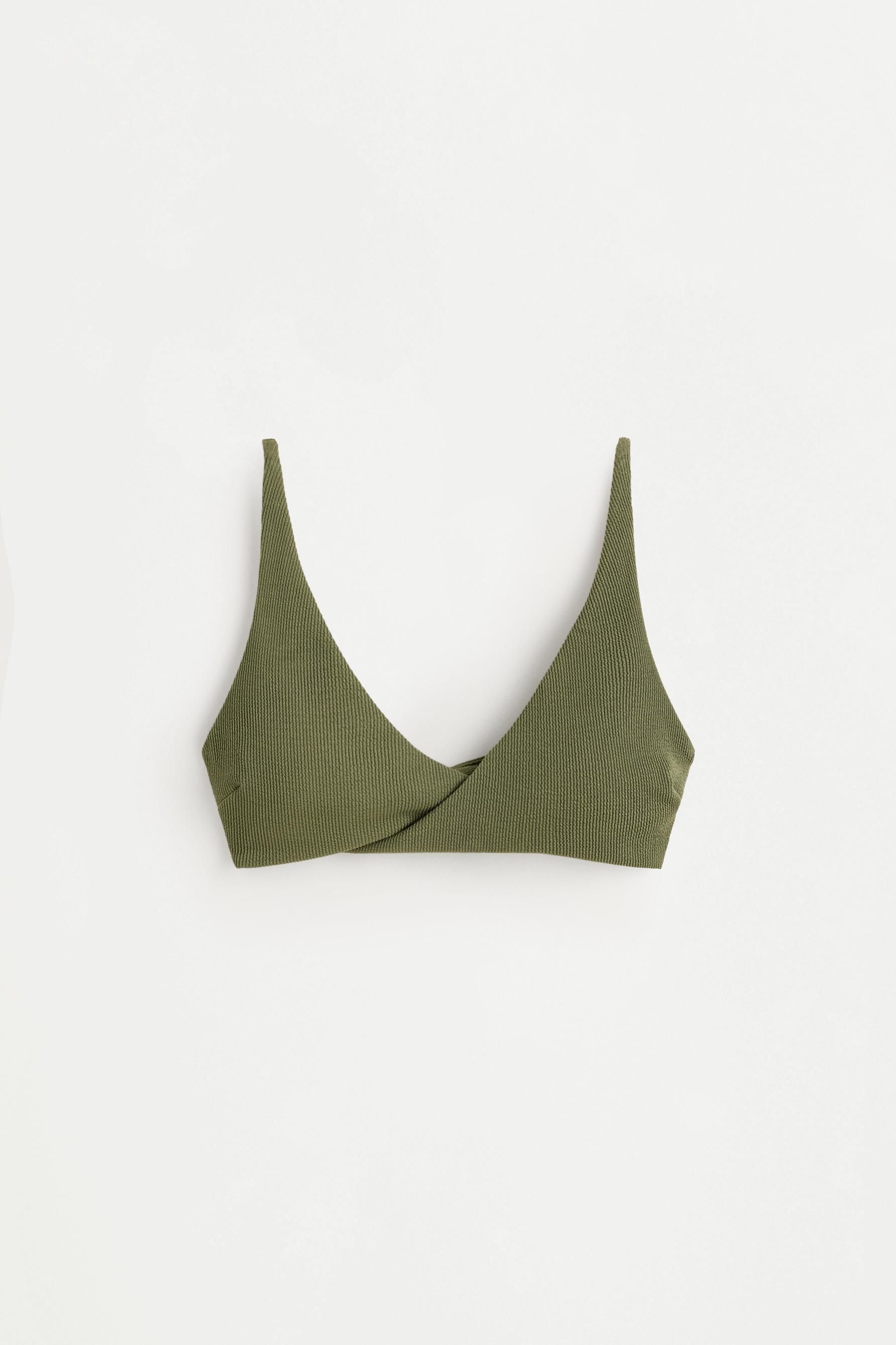 Crossover triangle bikini top — MEDIUM GREEN
