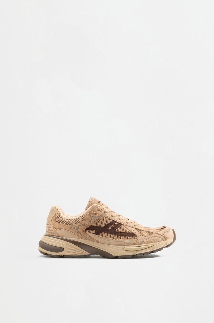Suede athletic sneaker — LEATHER