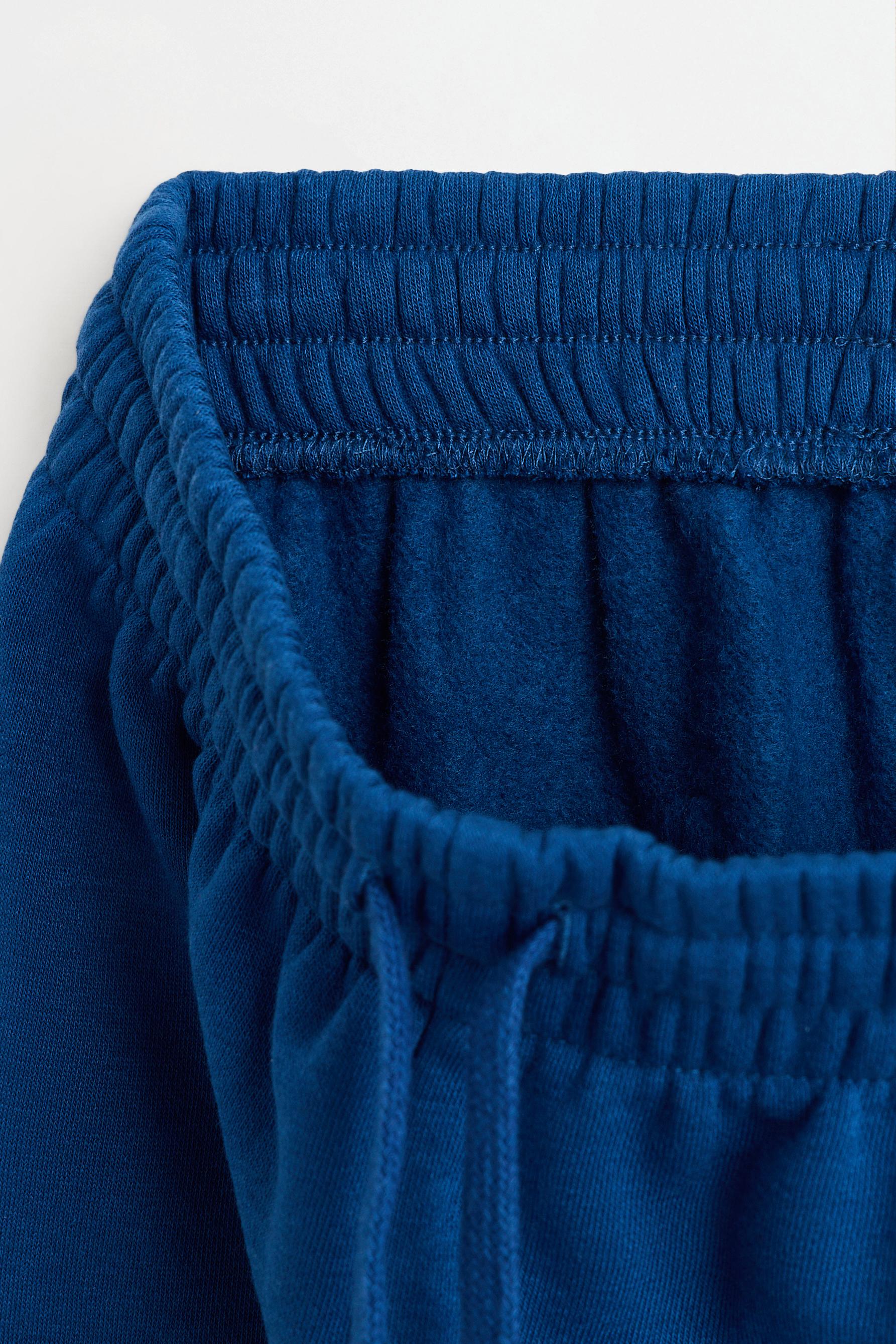 Solid plush trousers — DARK BLUE