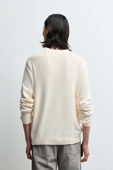 Textured knit sweater — OFF WHITE 4