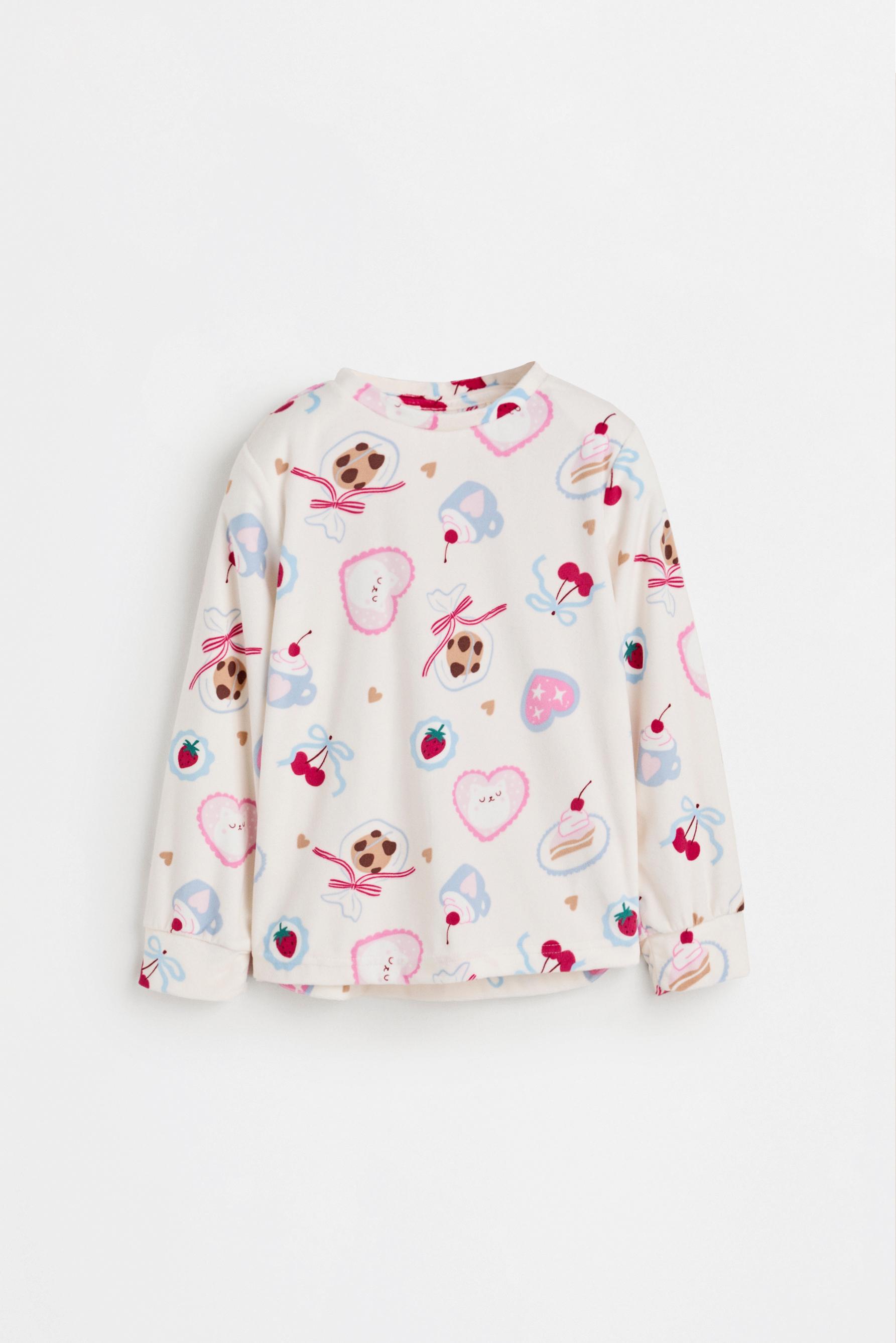 Velvet-feel star pyjamas — ECRU