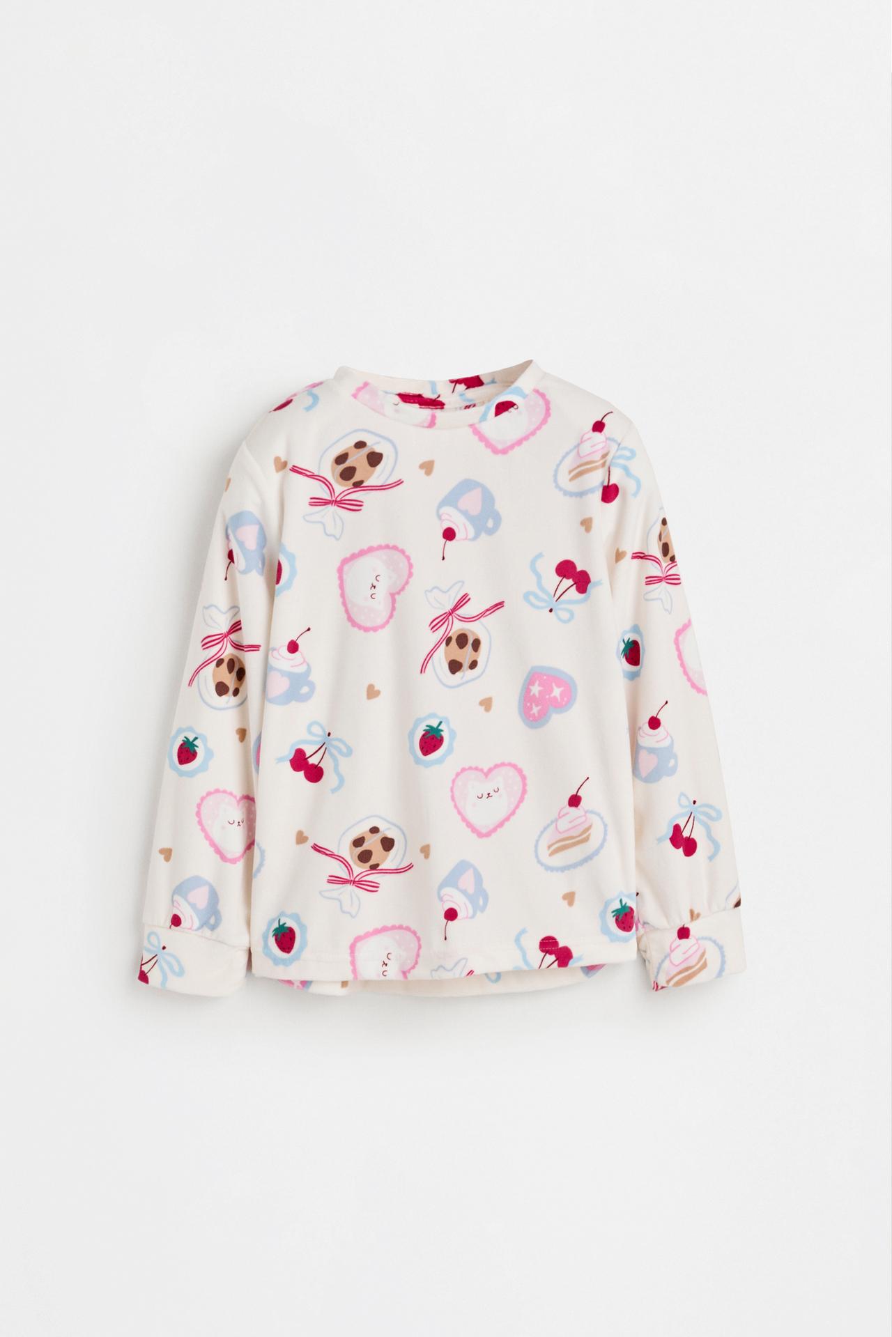 Velvet-feel star pyjamas — ECRU