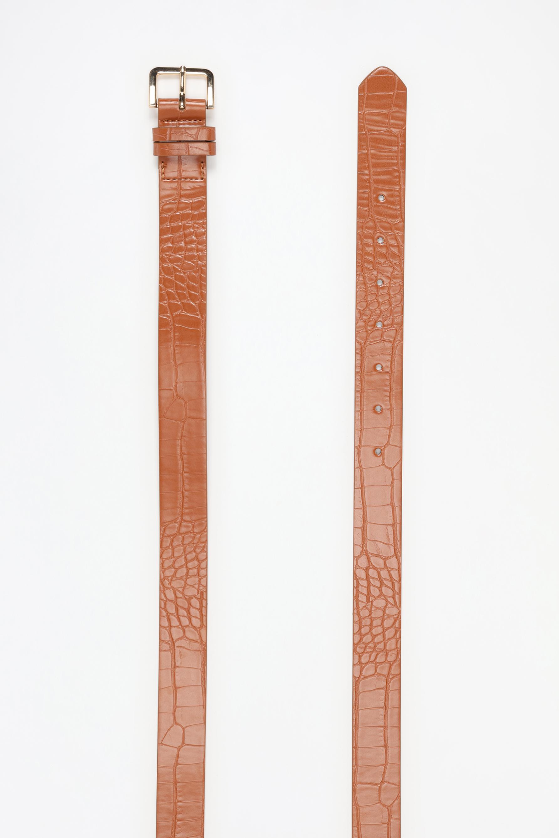 Crocodile belt — BROWN