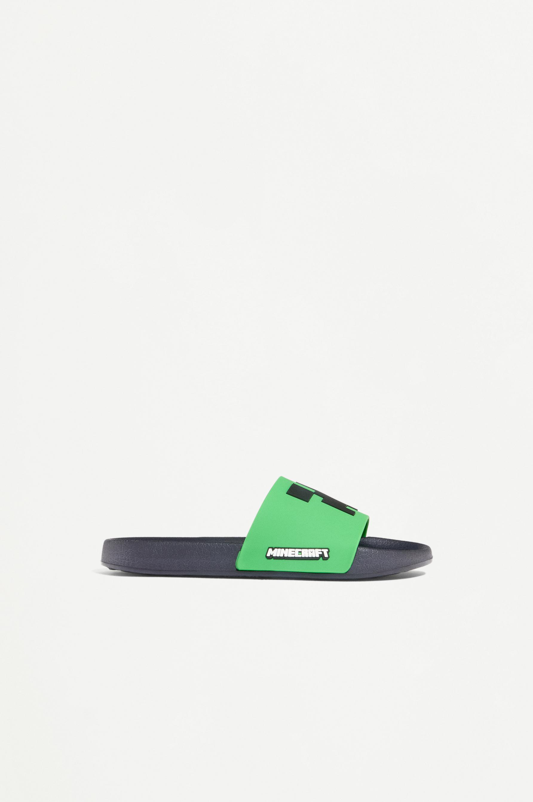 MINECRAFT SLIDE SANDALS — GREEN