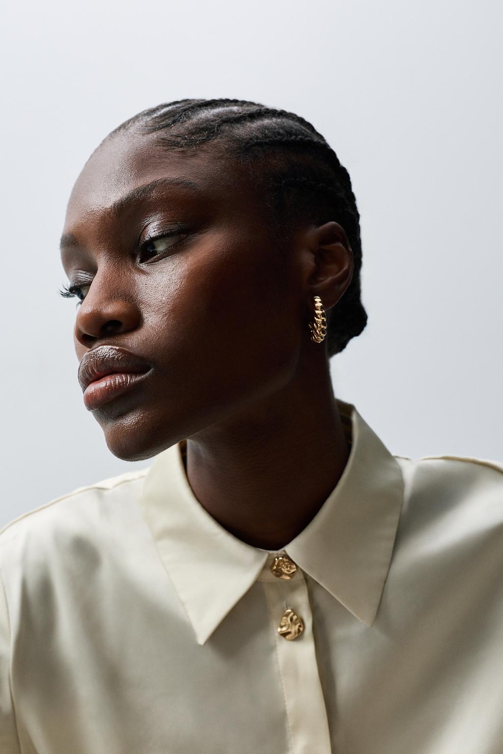 Conjunto de 3 pares de brincos de argola assimétricos